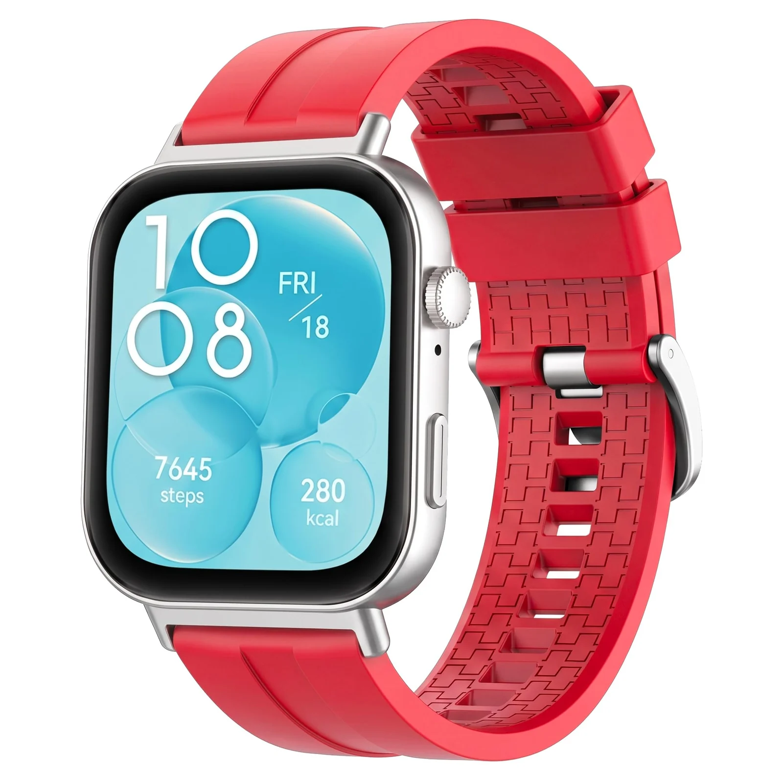 MOBIGON Soft TPU Silicone Sport Strap for Huawei Watch Fit 3 / 4 / 4 Pro / 5 / 5 Pro, Red
