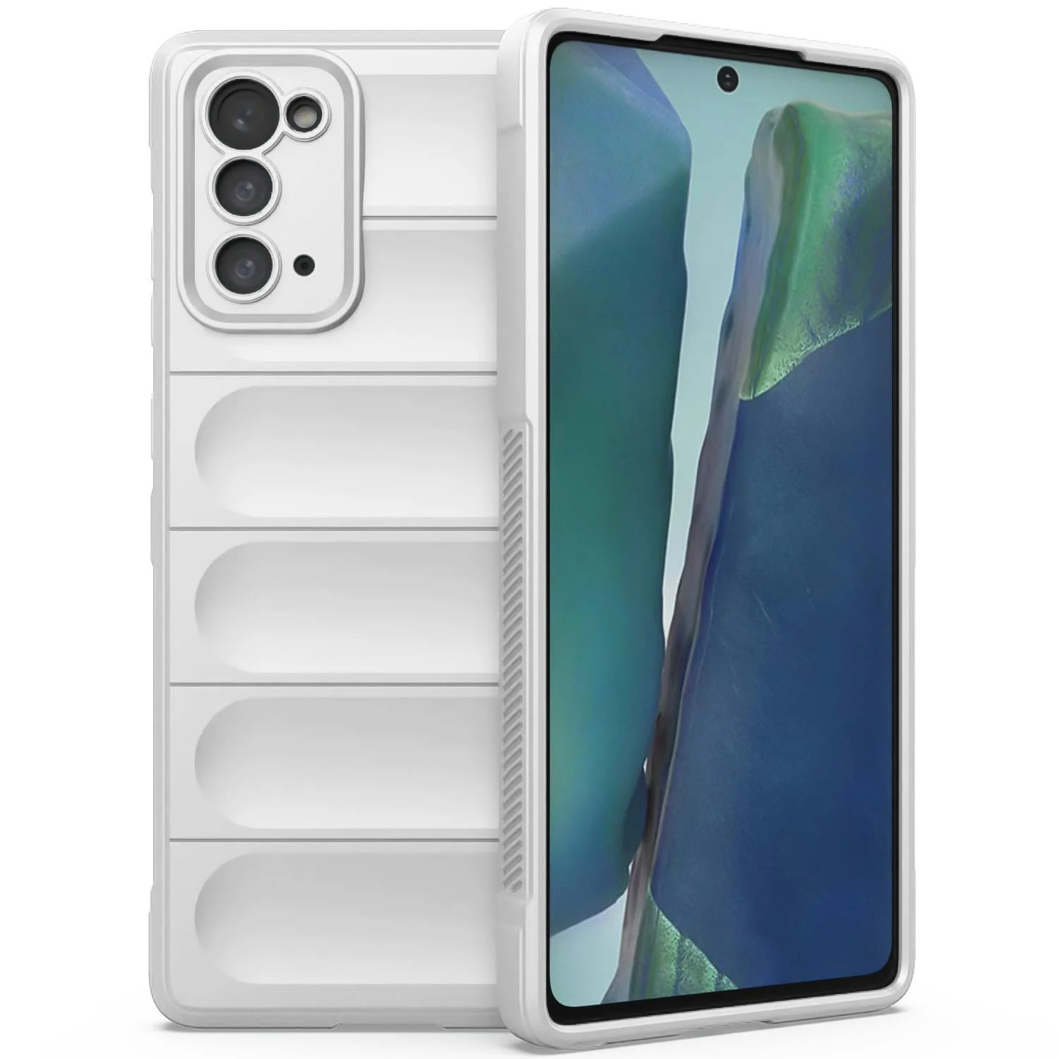 DL3 Mobilak Soft Silicone Protective Case for Samsung Galaxy Note 20 5G with Camera Protection and Shockproof Design - White