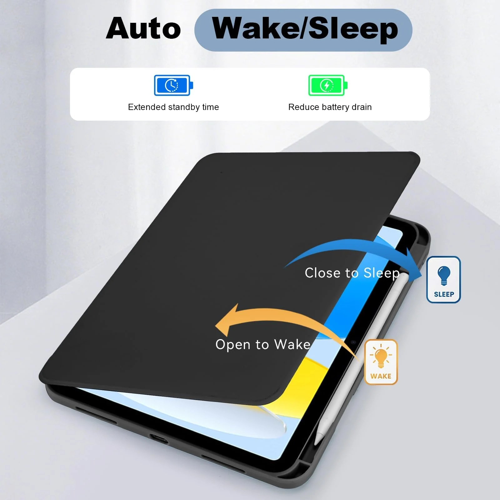 DL3 Mobilak Case for Huawei MatePad 11.5-inch Released 2023, 360° Rotation Multi-angle Stand Slim Cover PU leather + Transparent Acrylic case with Pen Holder Auto Wake/Sleep - Black