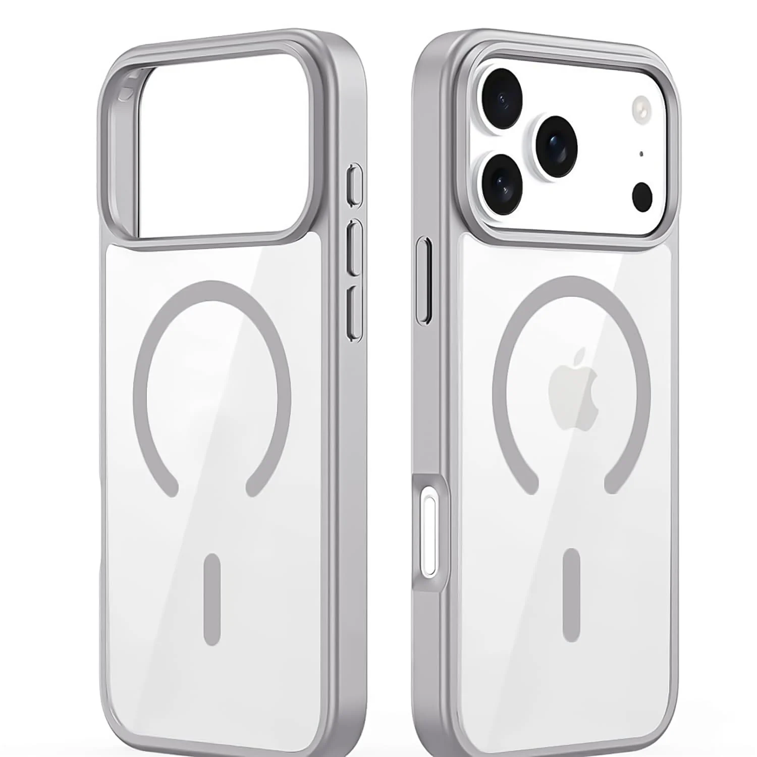 DL3 Mobilak Magnetic Case for iPhone 17 Pro 6.3-Inch Compatible with MagSafe, Shockproof Phone Bumper Cover, Solid Color Matte TPU Frame, Anti-Scratch Clear Back - Gray