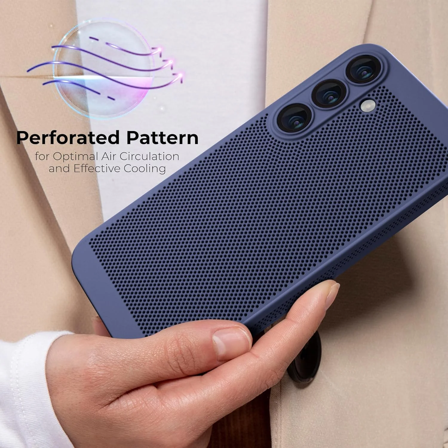 DL3 Mobilak PC Protective Case for Samsung Galaxy A26 5G, Supports wireless charging, Camera protection, Shock-absorbing protection - Blue
