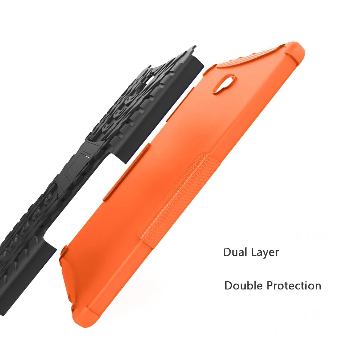 DL3 Mobilak Case For Samsung Galaxy Tab A 10.1 inch 2016 Release, SM-T580 T585 T587 Case, Hybrid Rugged Armor Heavy Duty 2 in 1 TPU + PC Combo Dual Layer Shockproof Case with Kickstand - Orange