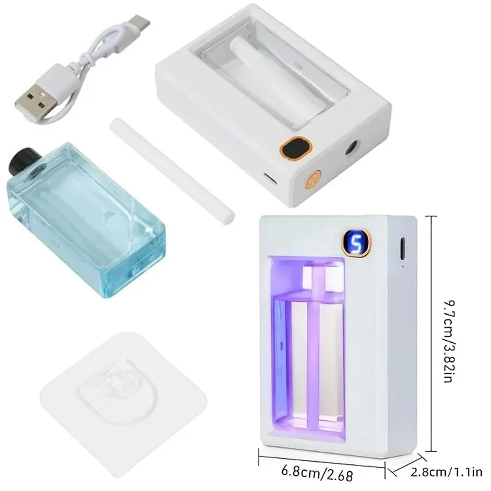 Mobigon Aromatherapy Diffusers for Essential Oils Mini USB Air Scent Small Humidifier with 7-LED Color Changing 6 Countdown Timers Levels for Car Room Home Office Bedroom - White