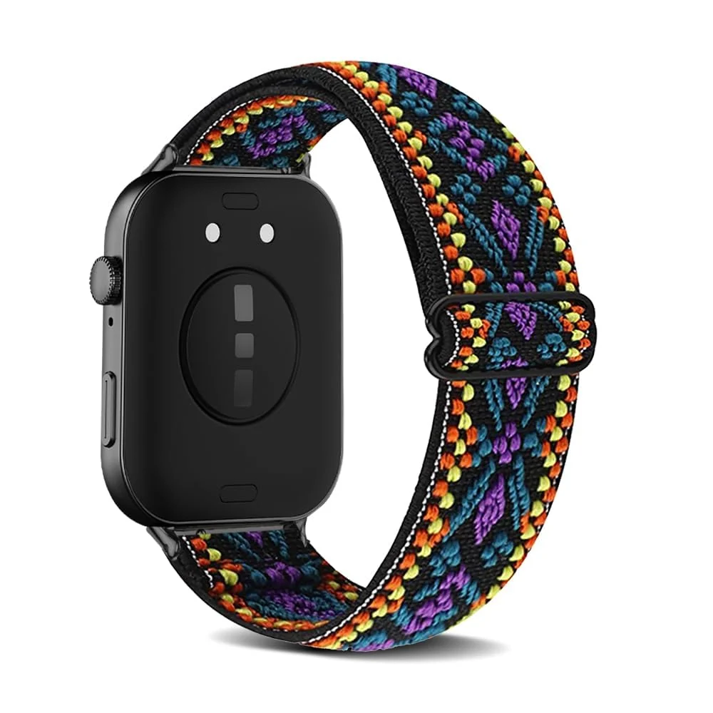 DL3 MOBILAK Elastic Nylon Watch Strap for Huawei Watch Fit 4 Pro / Fit 3, Bohemia Blue