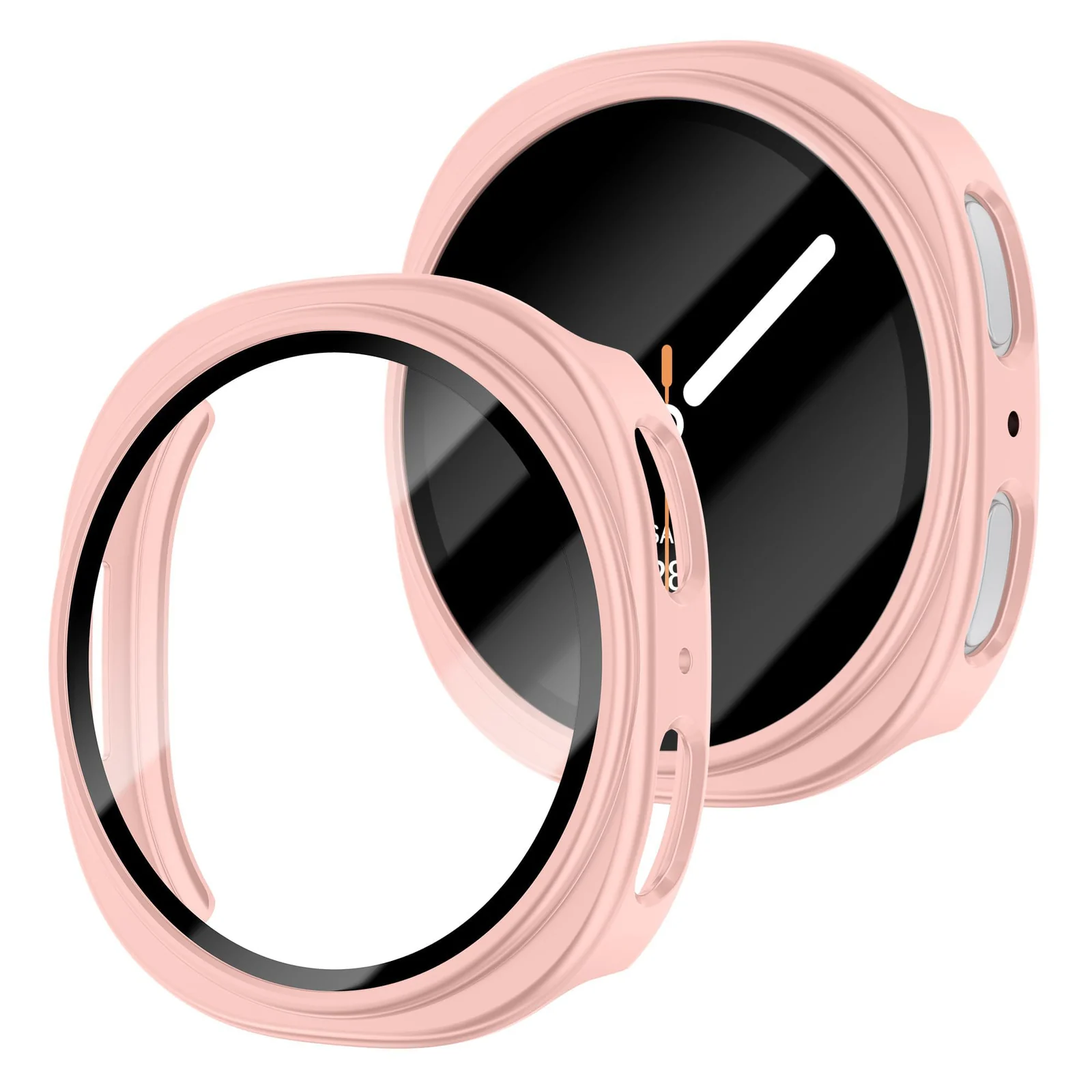 DL3 Mobilak Case Compatible with Samsung Galaxy Watch 8 44mm, Full Coverage Slim Hard Case Protective Bumper Built-in Tempered Glass Screen Protector Shell for Galaxy Watch8 44 mm