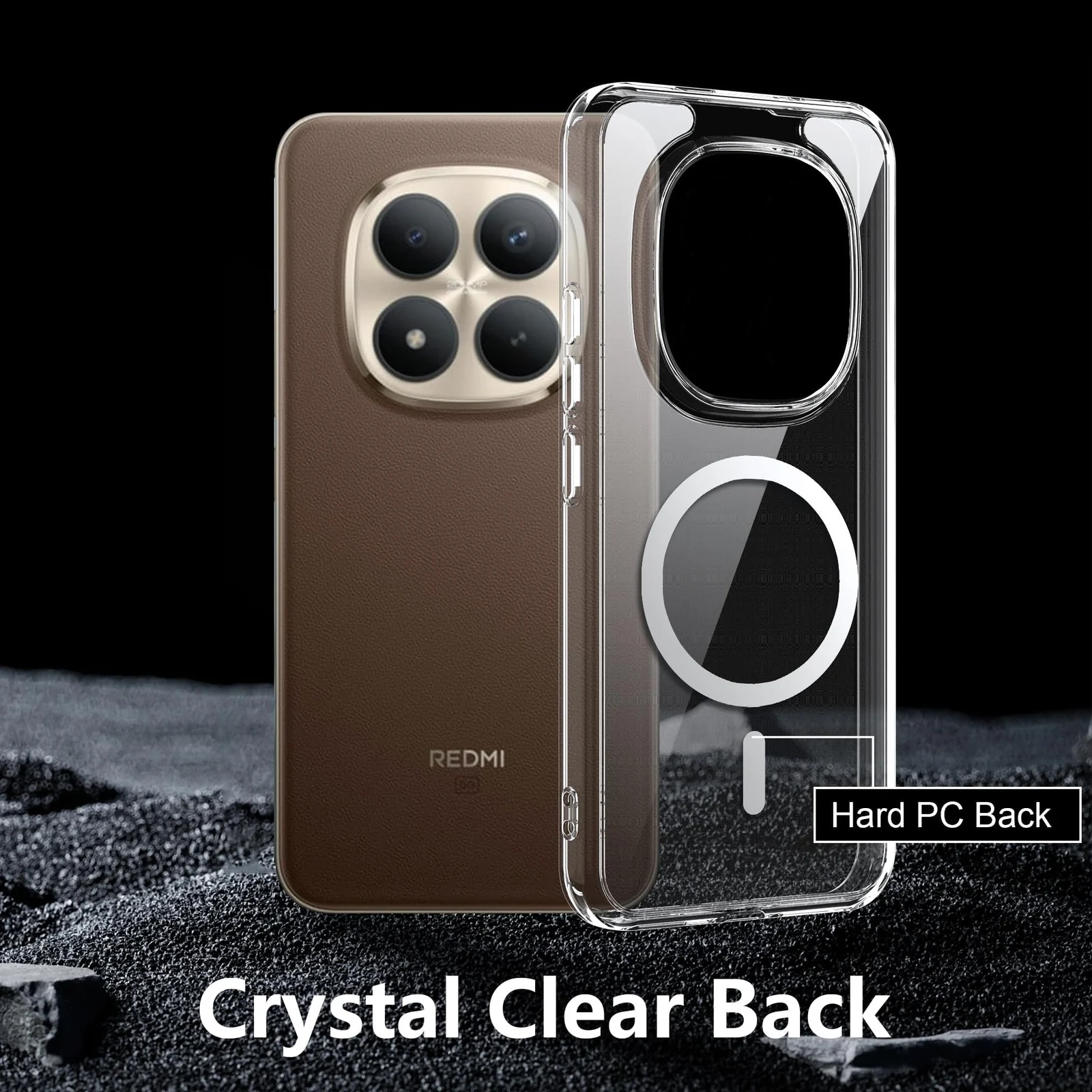 MOBIGON Slim Magnetic MagSafe-Compatible Phone Case for Xiaomi Redmi Note 15 Pro Plus 5G, Clear