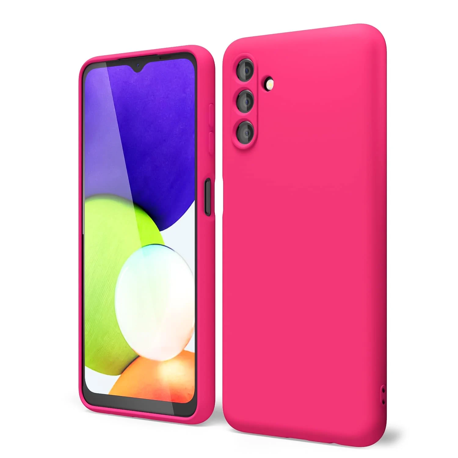 DL3 Mobilak Silicone Protective Case for Samsung Galaxy A04s / A13 4G / A13 5G, Shock-absorbing protection, Scratch-resistant surface, Soft microfiber lining - Hot Pink