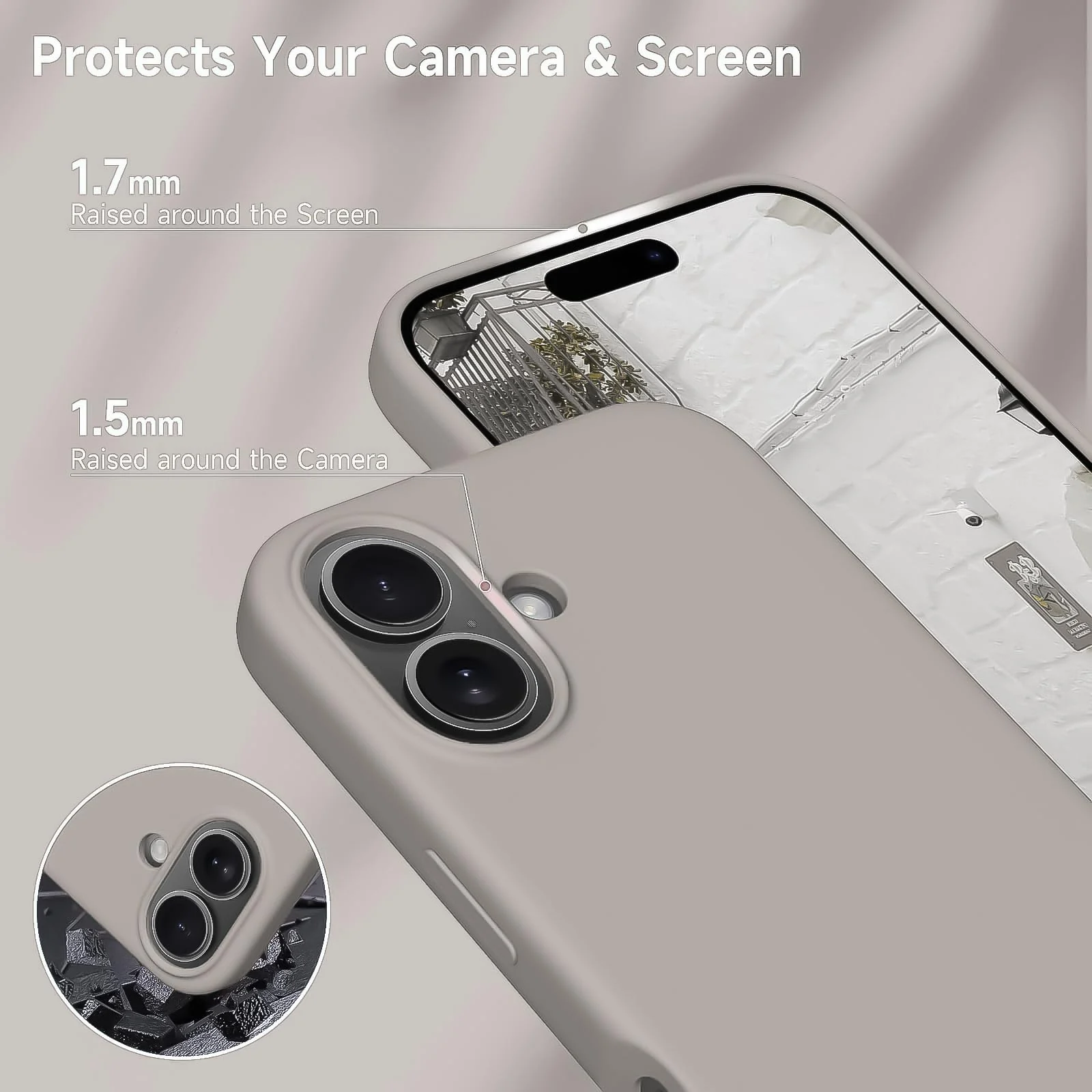 DL3 Mobilak Compatible with iPhone 16 6.1-inch Case, Premium Liquid Silicone Case, Full Body Protective Cover, Shockproof, Slim Phone Case, Anti-Scratch Soft Microfiber Lining (Off White) - Off-White