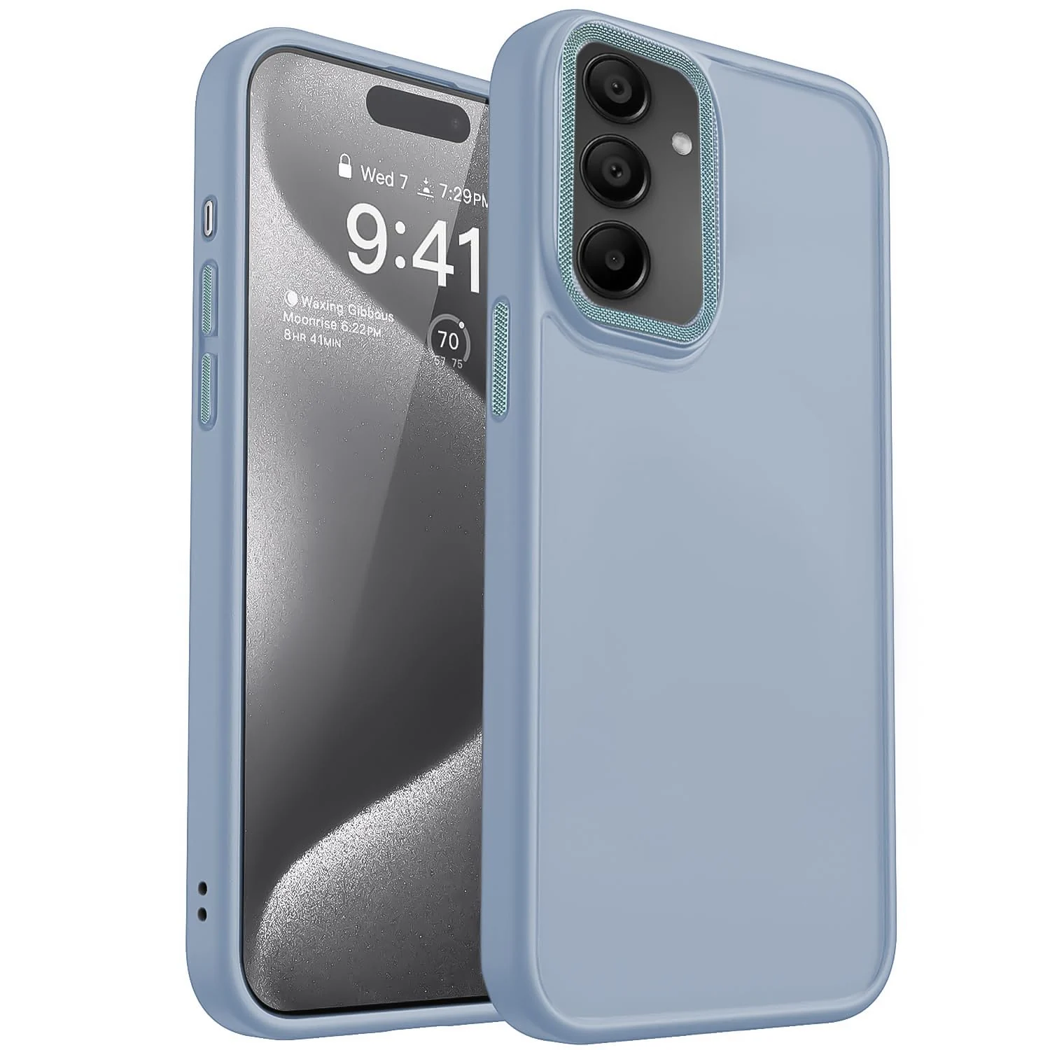 Dl3 Mobilak Case for Samsung Galaxy A35 5G Case Magnetic Translucent Matte Phone Cases Thin Slim Fit Shockproof Bumper Protective Cover for Women Men Girls (Baby Blue)
