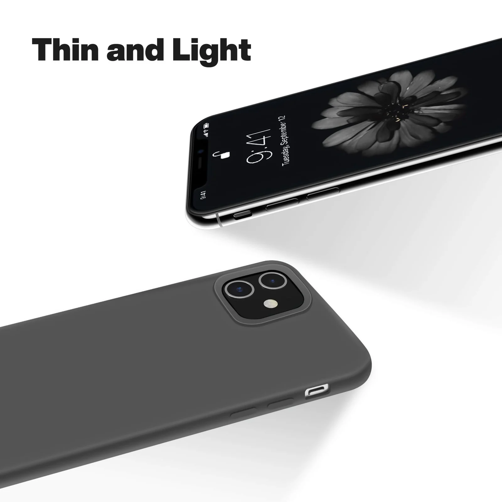 DL3 Mobilak Liquid Silicone Case for iPhone 11 (6.1 Inch), Shock-absorbing protection, Scratch-resistant surface, Soft microfiber lining - Gray