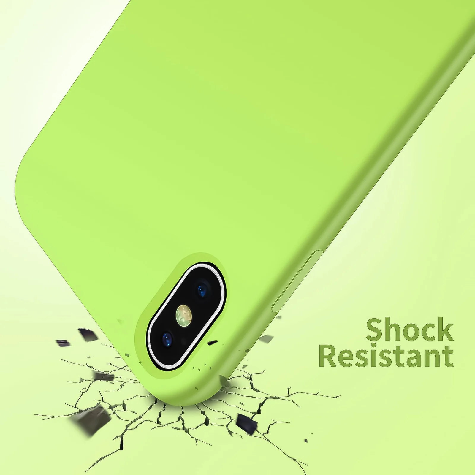 DL3 Mobilak Liquid Silicone Protective Case for iPhone X / iPhone XS with Camera Protection and Microfiber Lining - Lemon