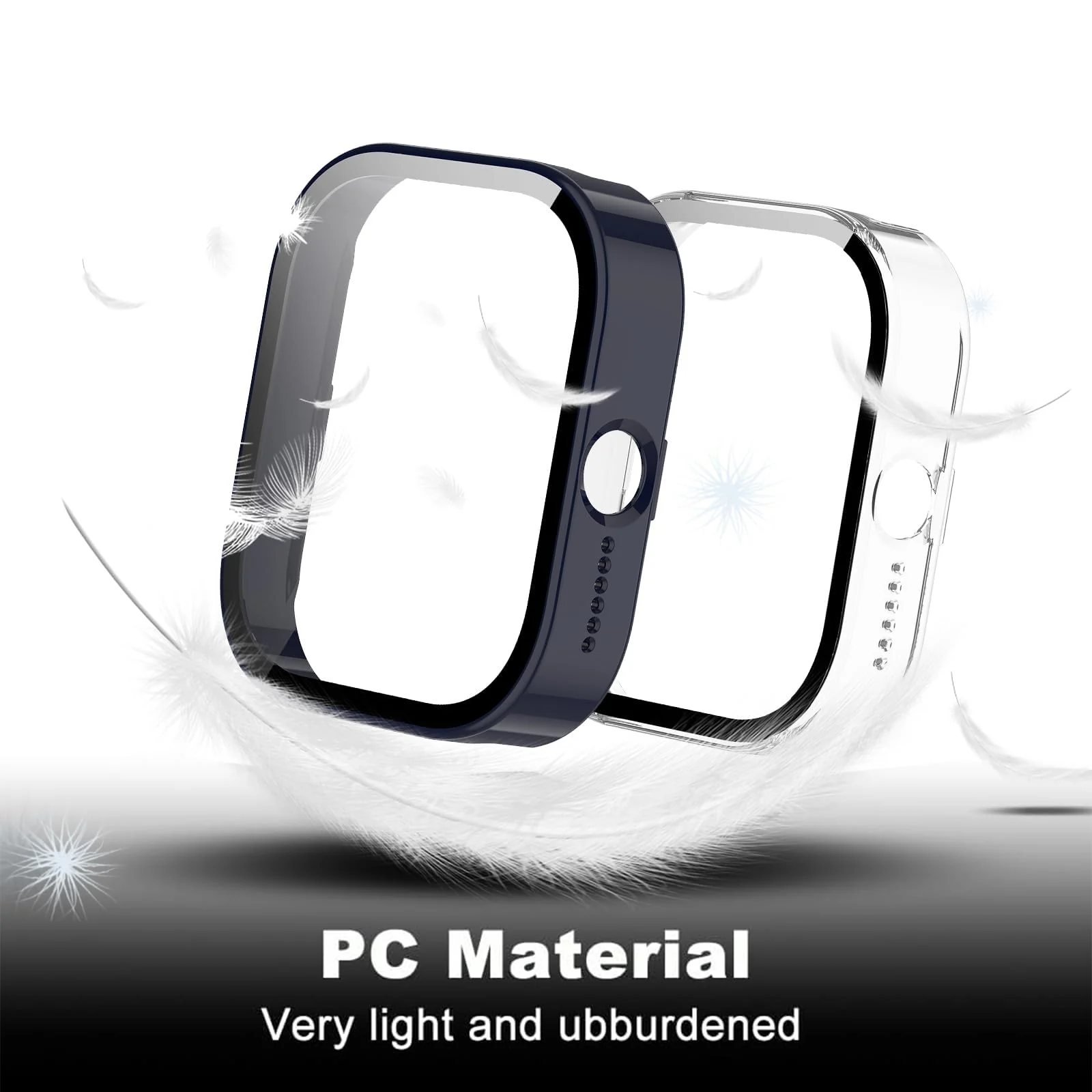 DL3 Mobilak Case Compatible with CMF by Nothing Watch Pro, Full Coverage Slim Hard Case Protective Bumper Built-in Tempered Glass Screen Protector Shell for CMF by Nothing Watch Pro - Blue