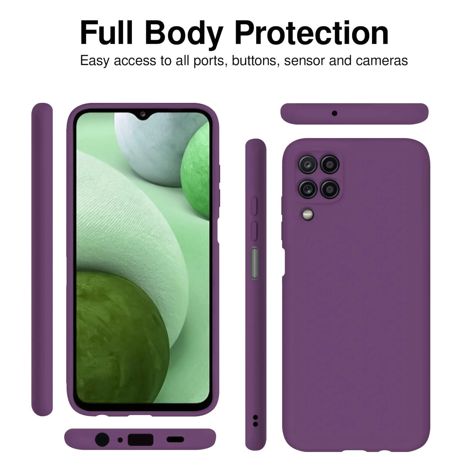 DL3 Mobilak Soft Silicone Protective Case for Samsung Galaxy A12 / M12 with Microfiber Lining and Shockproof Design - Violet