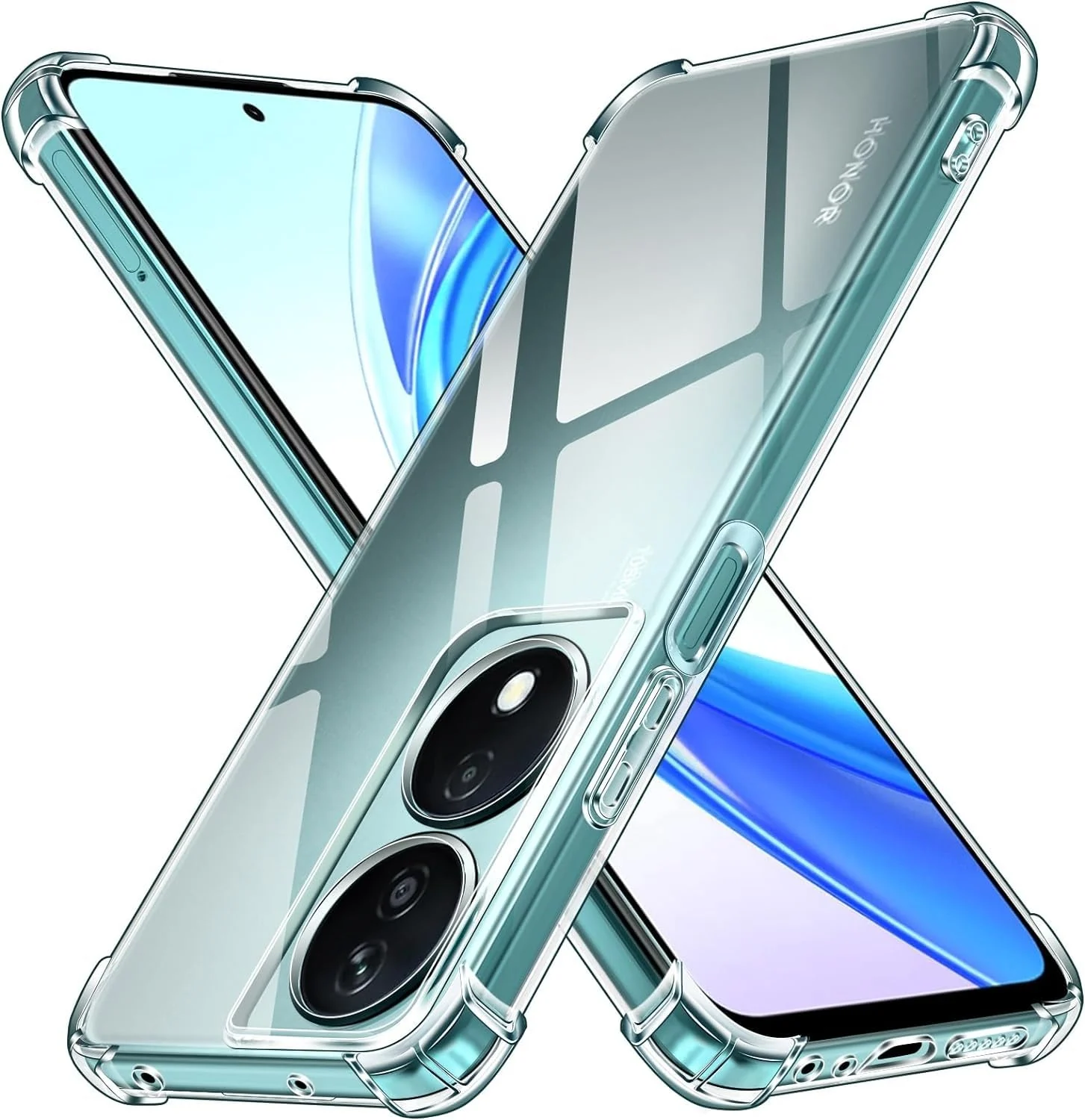 DL3 Mobilak Case Compatible with Honor X7b, Cover Silicone Transparen t TPU Gorilla Anti-shock Protector Camera Shockproof Corners - Clear