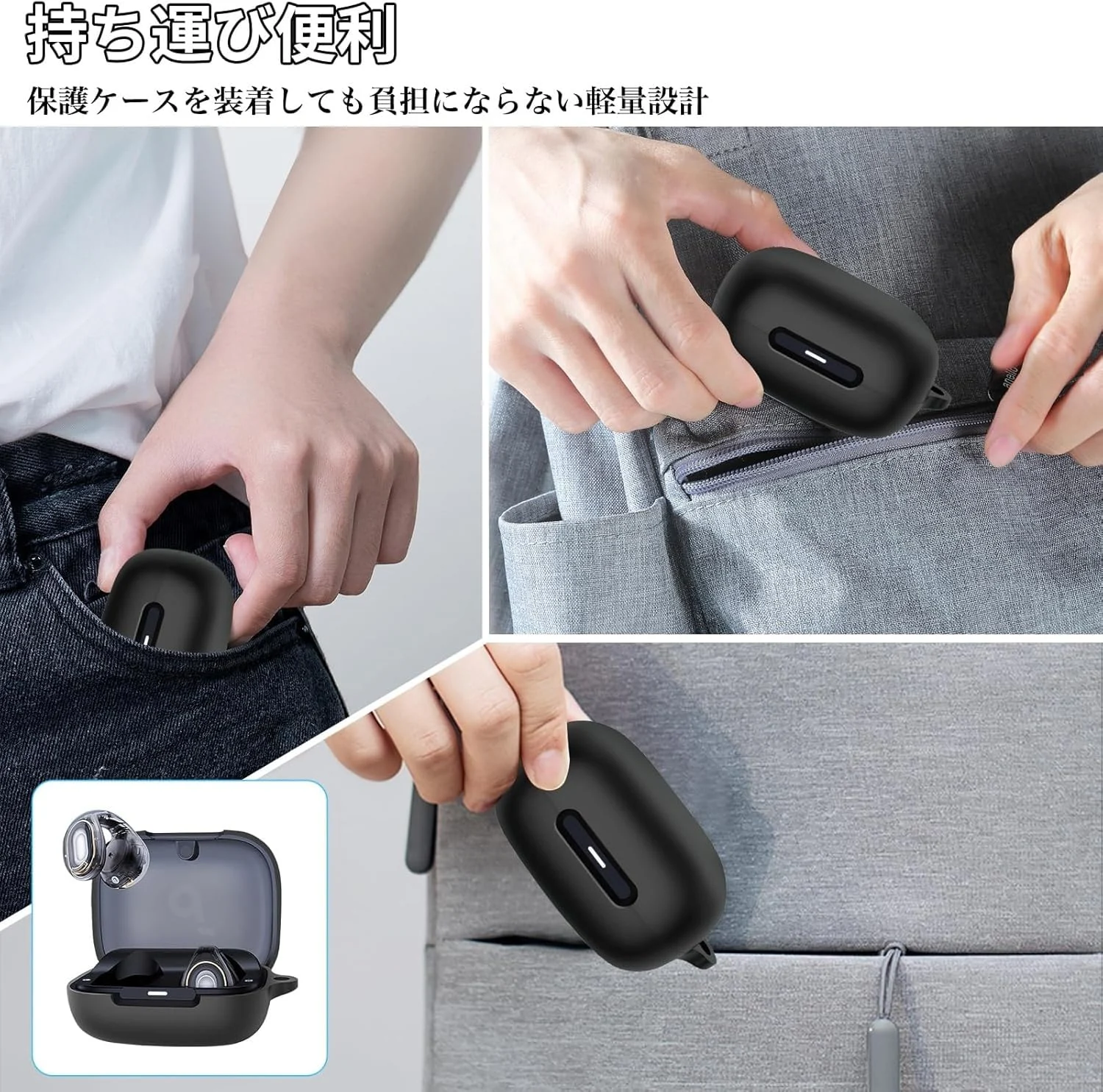 DL3 Mobilak Silicone Cover Case Compatible with Soundcore C40i Portable Protective Cover With Keychain Compatible with Soundcore C40i - Black