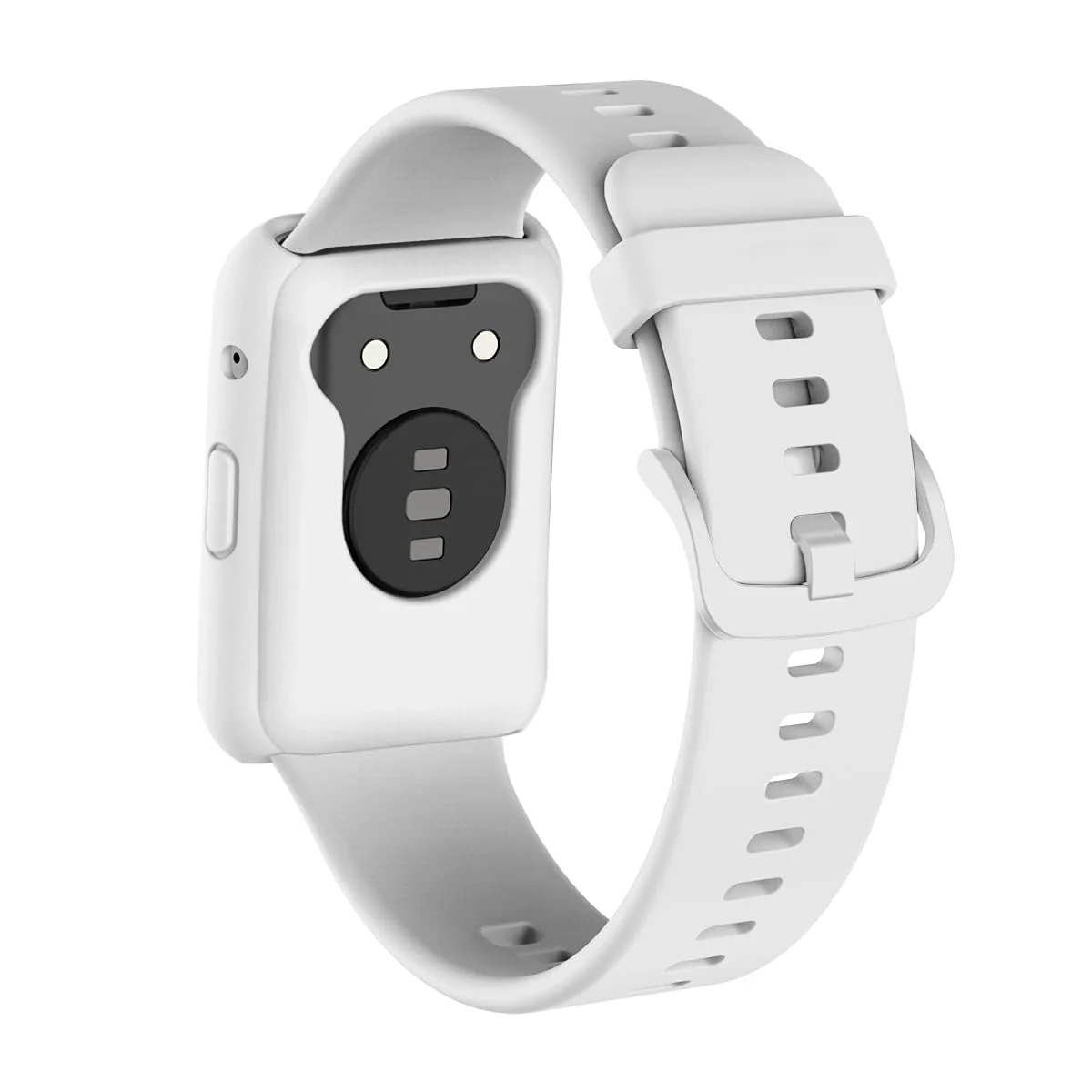 DL3 MOBILAK Bands Replacement and case for Huawei Watch Fit & Huawei Watch Fit New & Huawei Watch Fit Elegant, Band Silicone Quick Release Soft Rubber Replacement Watch Band (White), unisex-adult