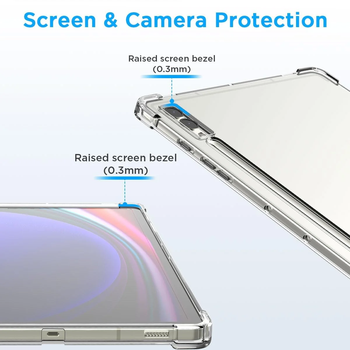 DL3 Mobilak Case Compatible with Samsung Galaxy Tab S9+ Plus/Galaxy Tab S9 FE+ Plus 12.4 Inch 2023, Ultra Thin Silicone Shockproof Back Shell HD TPU Protective Cover - Clear