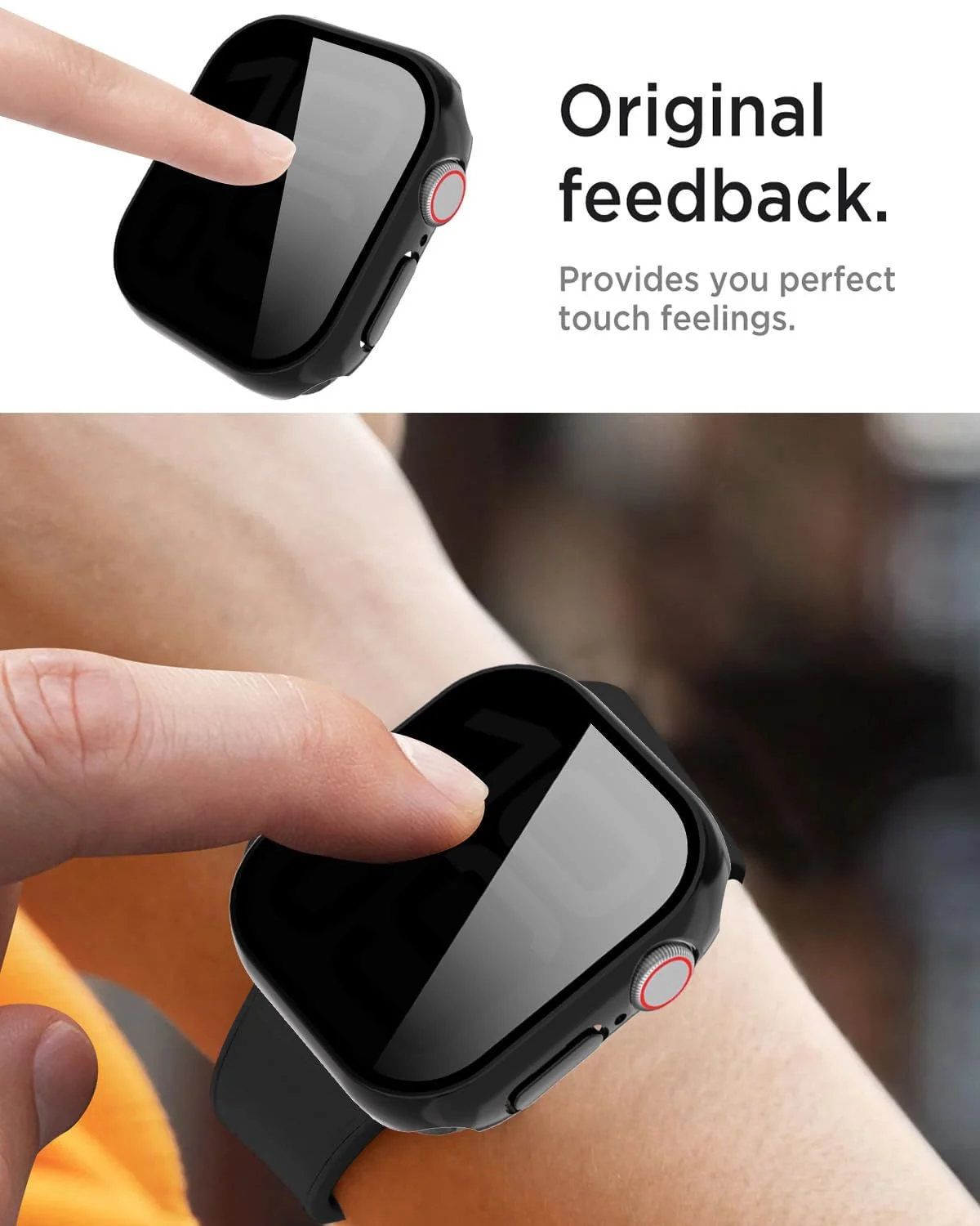 DL3 Mobilak Privacy Case for Apple Watch Series 11/10 46mm Screen Protector, Anti-Spy Tempered Glass Film Apple Watch Cover Hard PC Case Bumper for iWatch 46 mm iWatch Series 11 10 - Black