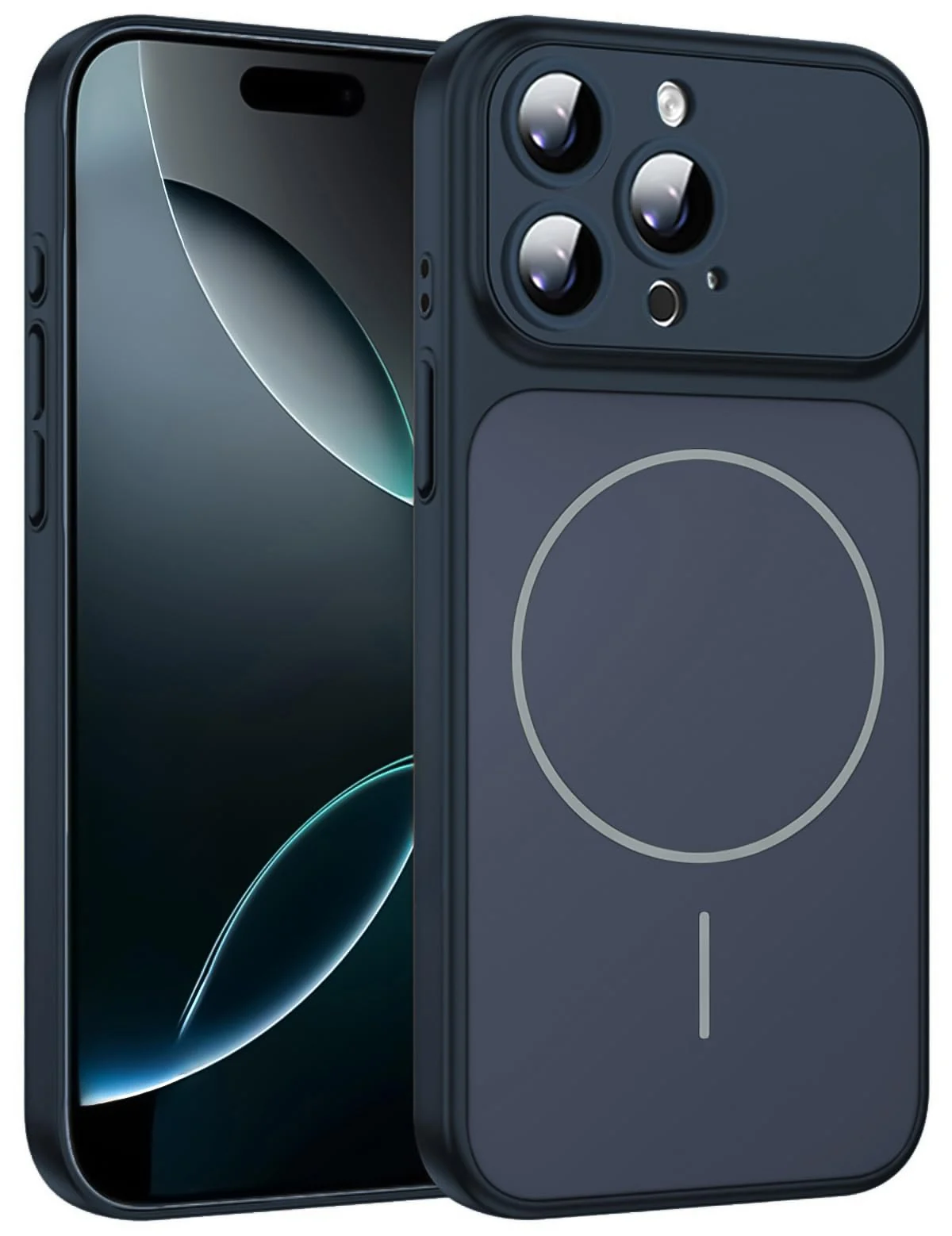 Mobigon Premium Liquid Silicone Case for iPhone 15 pro Max, Compatible with MagSafe, Built-in Camera Protection, Glossy Back Design, Shockproof Soft Protective Phone Cover