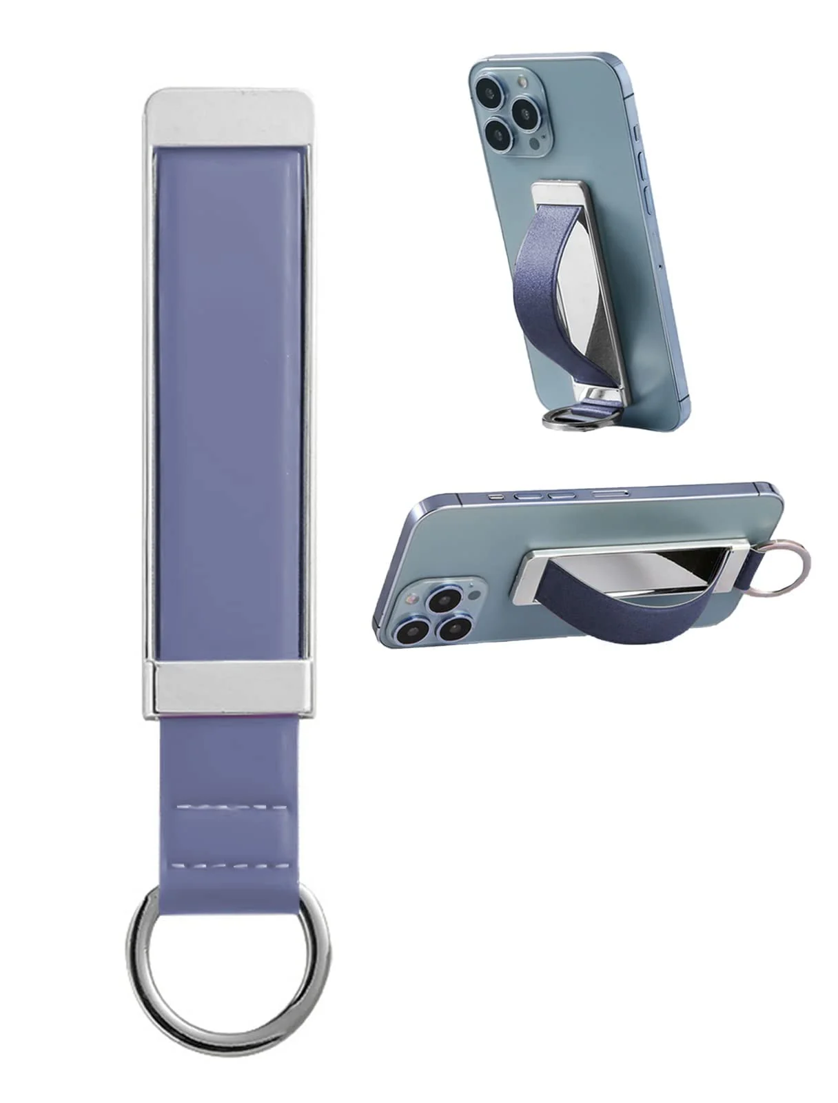 DL3 Mobilak Phone Grip Strap Finger Loop for Cell Phone Case Phone Finger Holder Assorted Colors Leather Phone Grip Stand for Most Mobile Phones and Tablets - Lavender Purple