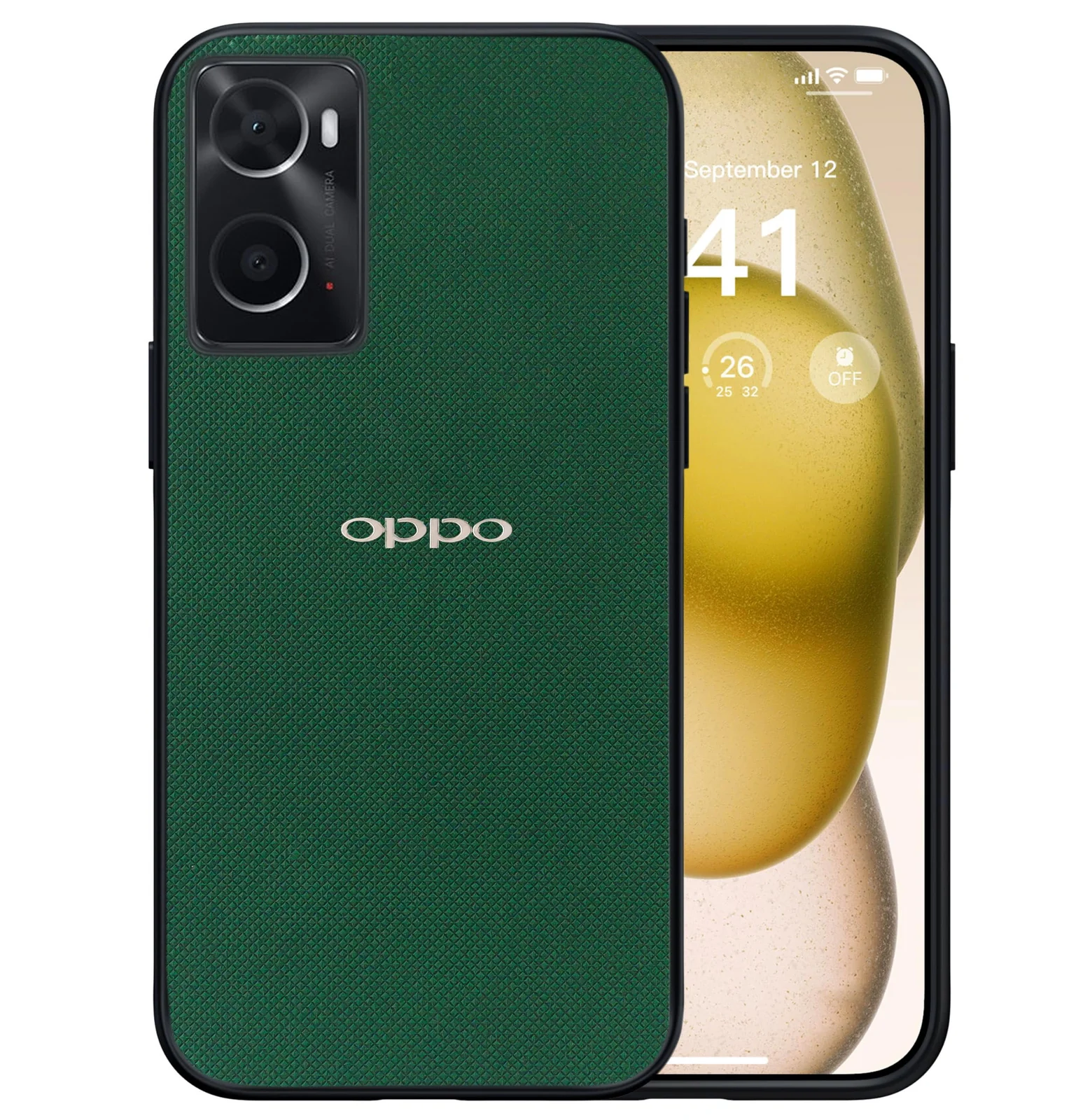 Dl3 Mobilak Compatible with Realme 9i / Oppo A96 4G / Oppo A76 / Oppo A36 Case Dual Layer Heavy Duty Cell Phone Protective Cover Shockproof Rugged with Non-Slip Textured - Green