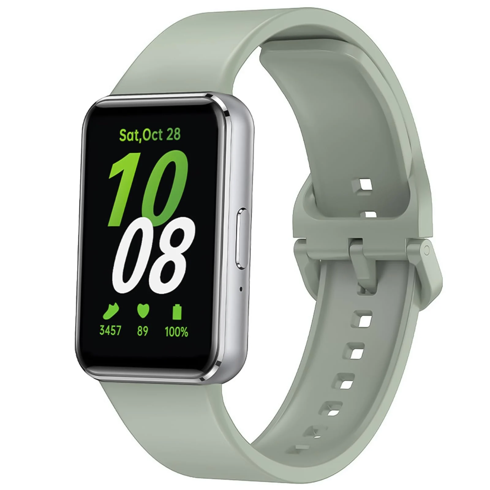 DL3 MOBILAK Silicone Bracelet for Samsung Galaxy Fit 3 Strap, Soft Silicone Sport Replacement Strap For Women/Men, Adjustable Waterproof Sports Band - Light Green