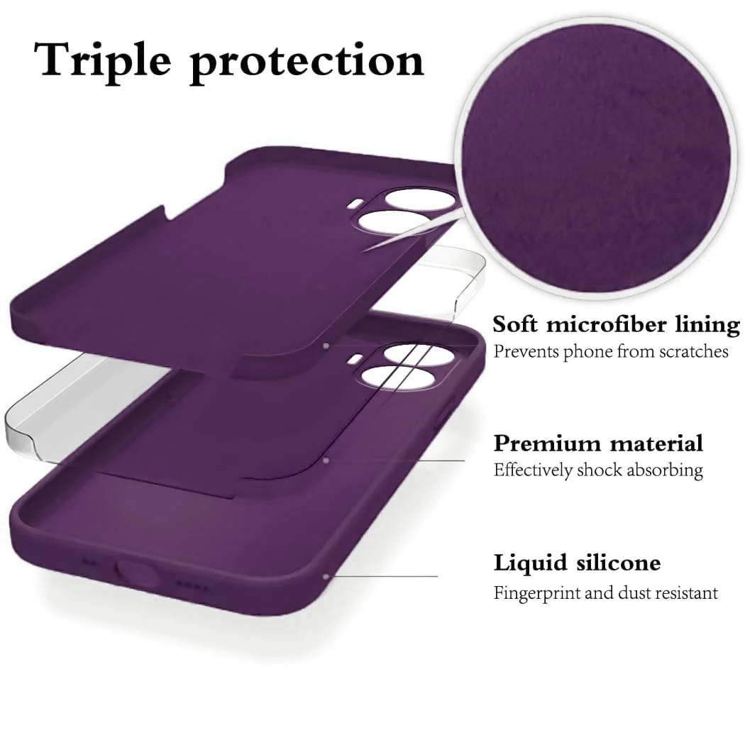 DL3 Mobilak Soft Silicone Protective Case for realme C55 / realme Narzo N55 with Microfiber Lining and Shockproof Design - Violet