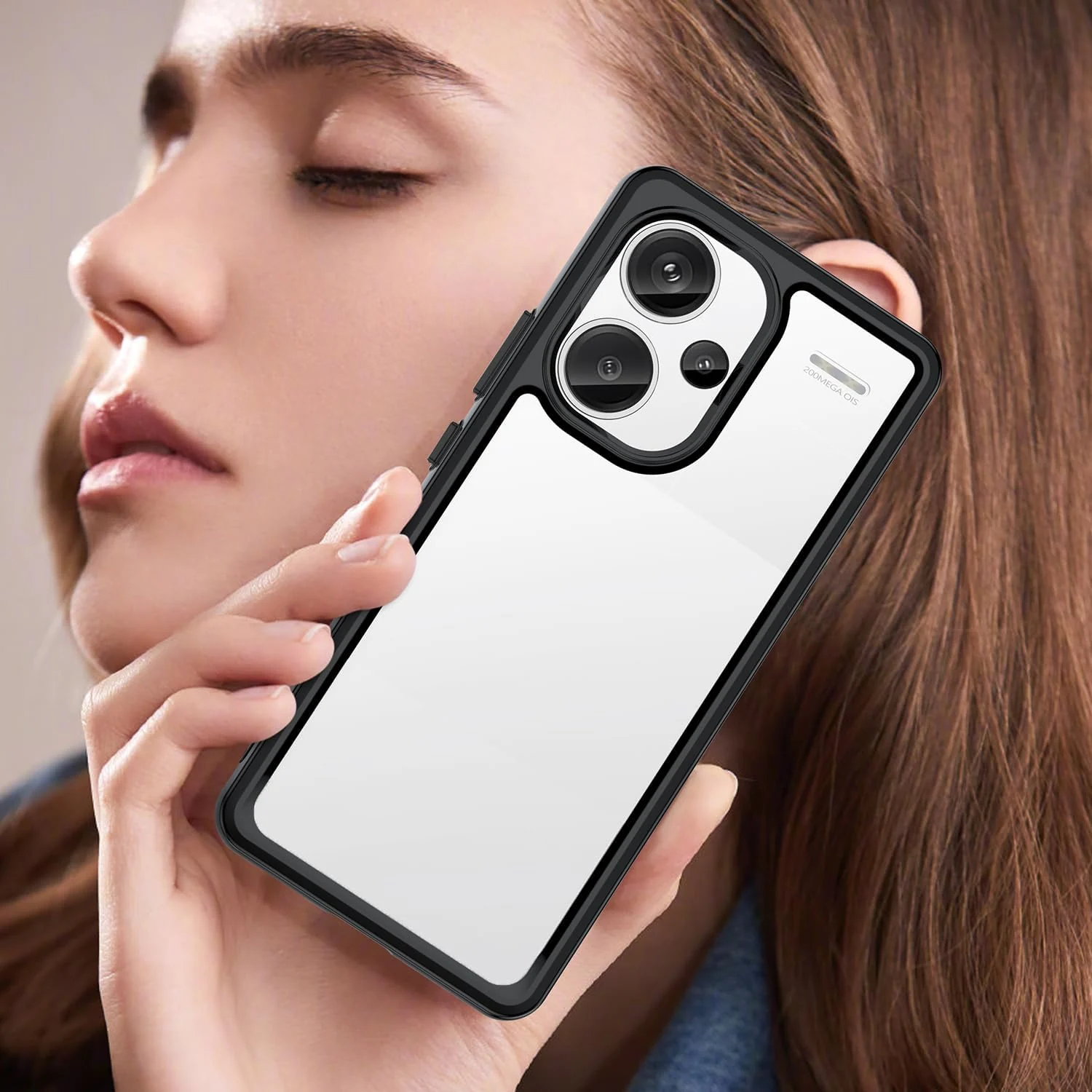 DL3 Mobilak Clear Protective Case for Xiaomi Redmi Note 13 Pro Plus 5G - Black