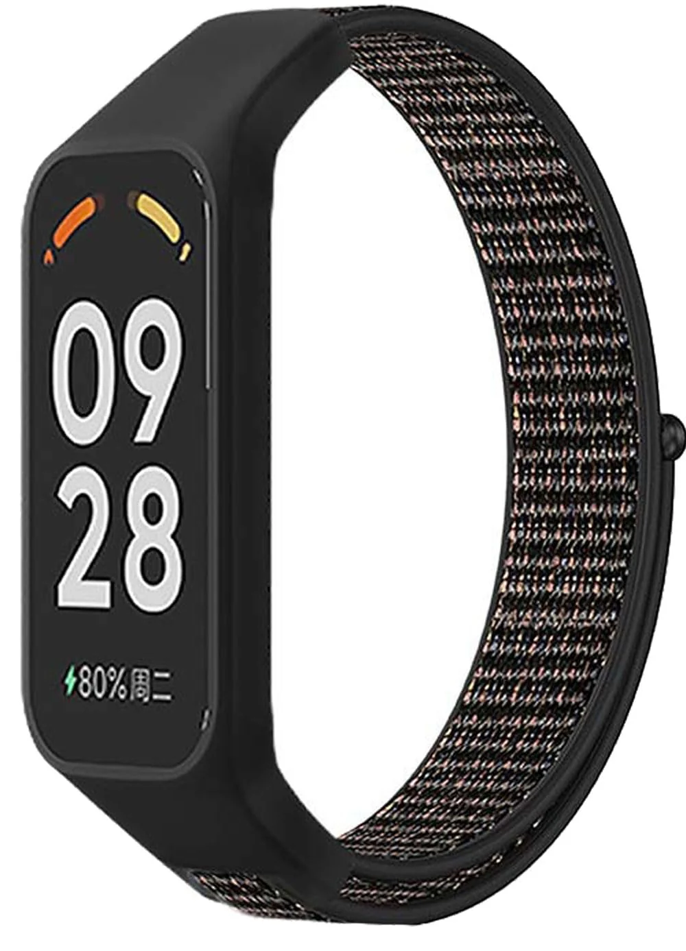 DL3 Mobilak Nylon Strap for Redmi Smart Band 2 / Xiaomi Smart Band 8 Active, Sports Bracelet and Replacement Strap Soft Breathable for Xiaomi Mi Band 8 Active/Redmi Band 2 for Men Women - Official Black
