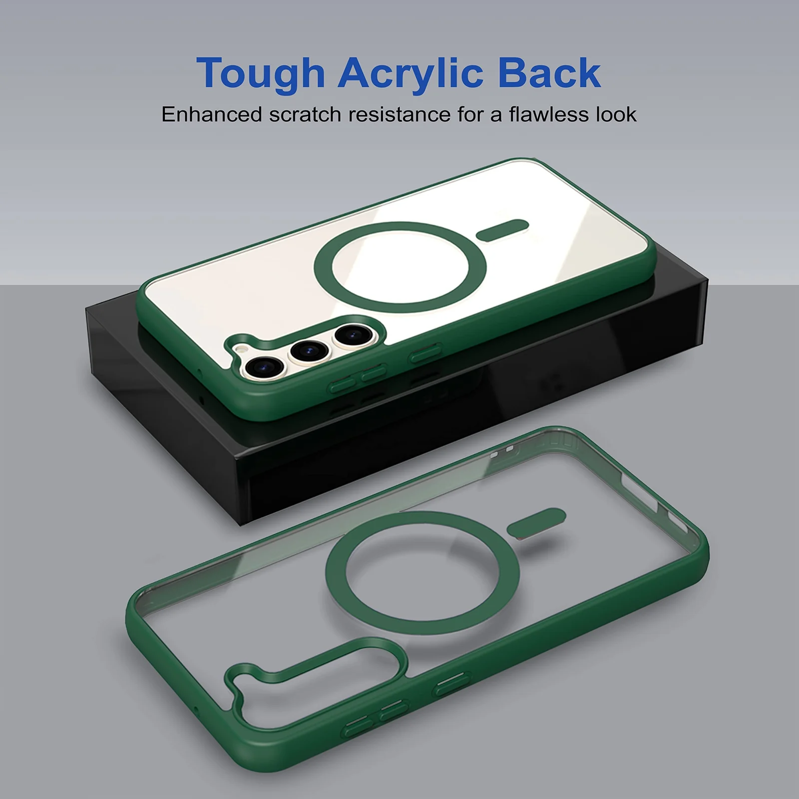 DL3 Mobilak MagSafe-Compatible Clear Magnetic Case for Samsung Galaxy S23 - Green