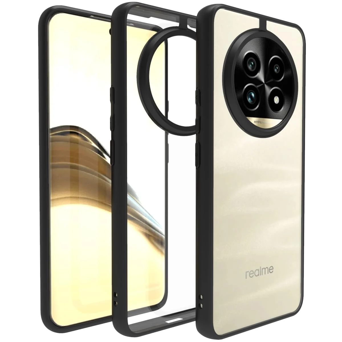 DL3 Mobilak Soft Silicone Protective Case for realme 13 Pro / realme 13 Pro+ Plus 5G with Camera Protection and Military-Grade Protection - Black
