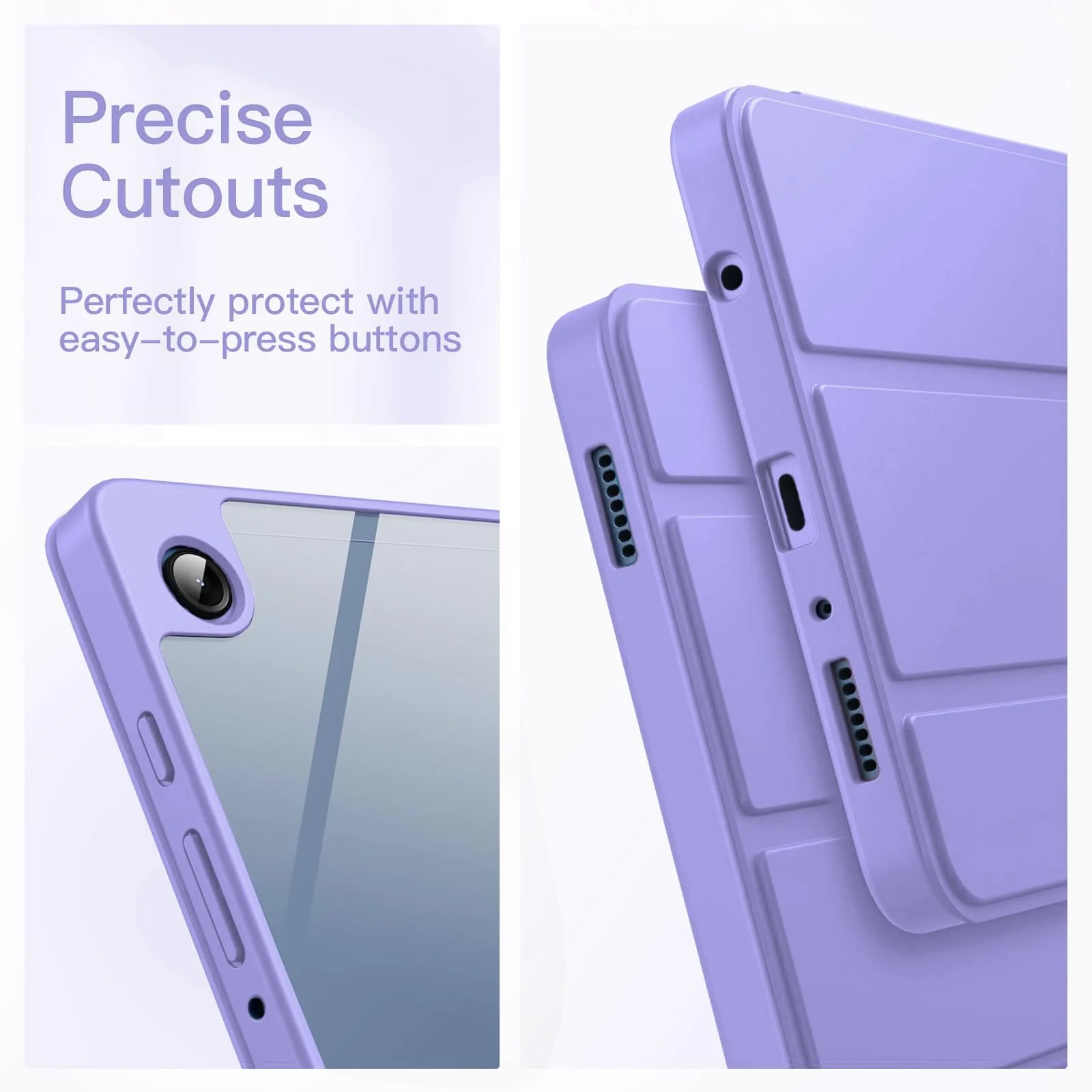 DL3 Mobilak Samsung Galaxy Tab A9+/ A9 Plus Case 11 inch 2023 (SM-X210/X216/X218) with Pen Holder, Soft TPU Back Trifold Stand Protective Smart Cover Flip, Auto Wake&Sleep - Lavender