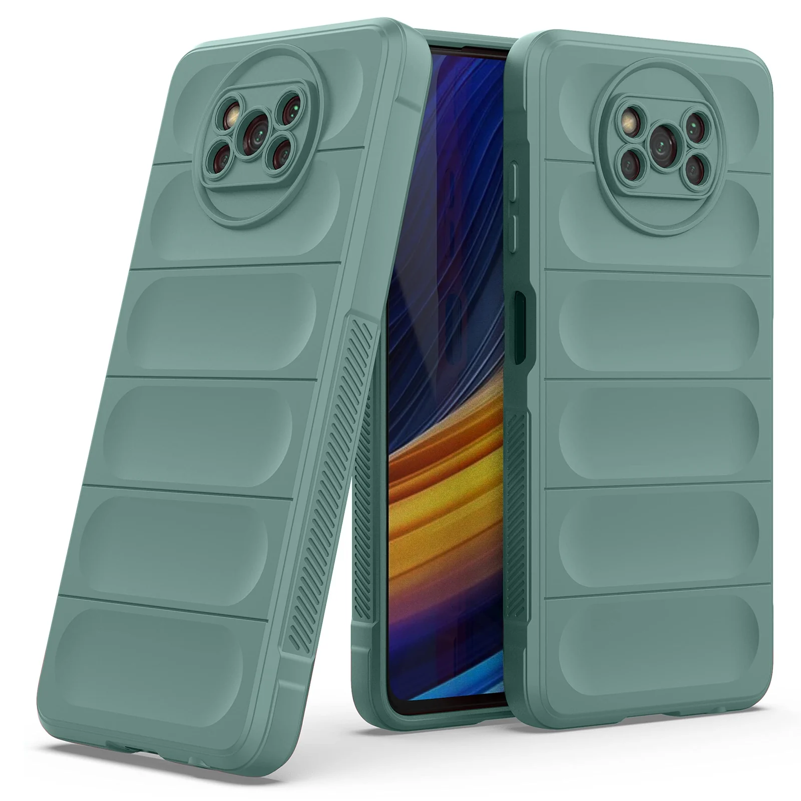 DL3 Mobilak Flexible Silicone and TPU Protective Case with Camera Protection for Xiaomi Poco X3 NFC / Poco X3 / Poco X3 Pro - Green