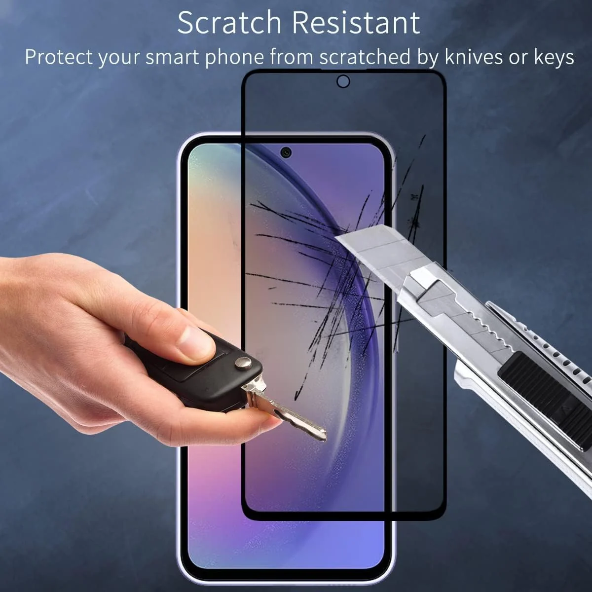 DL3 Mobilak Privacy Full Glass Screen Protector For Samsung Galaxy A54 - Black
