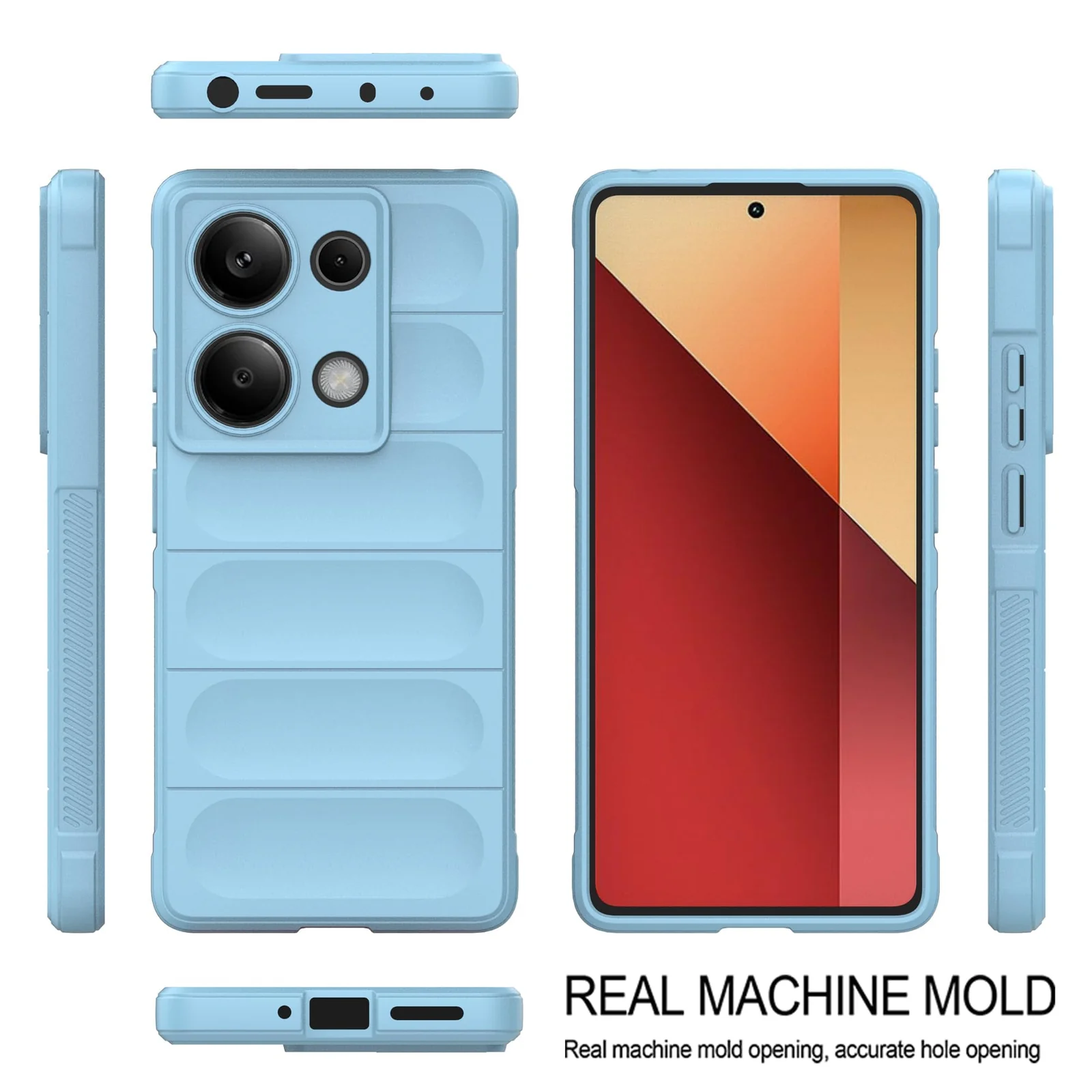 DL3 Mobilak Flexible Silicone and TPU Protective Case with Camera Protection for Xiaomi Redmi Note 13 Pro 4G / Poco M6 Pro 4G - Baby Blue