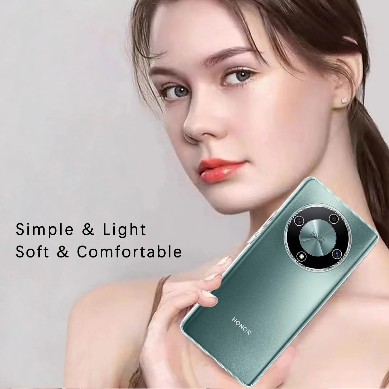 DL3 Mobilak Case Compatible with Honor X9b / Honor Magic 6 Lite 5G, Case Crystal Soft TPU Gel Case Flexible Silicone Anti-Scratch Camera Protection TPU Cover - Clear