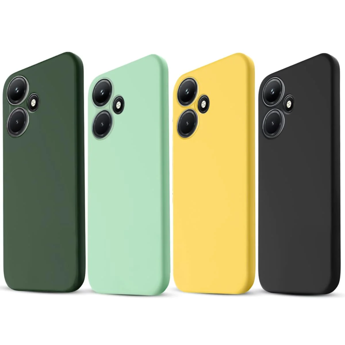 DL3 Mobilak Liquid Silicone Protective Case with Soft Microfiber Lining with Full Camera Protection for Infinix Hot 30i - Green