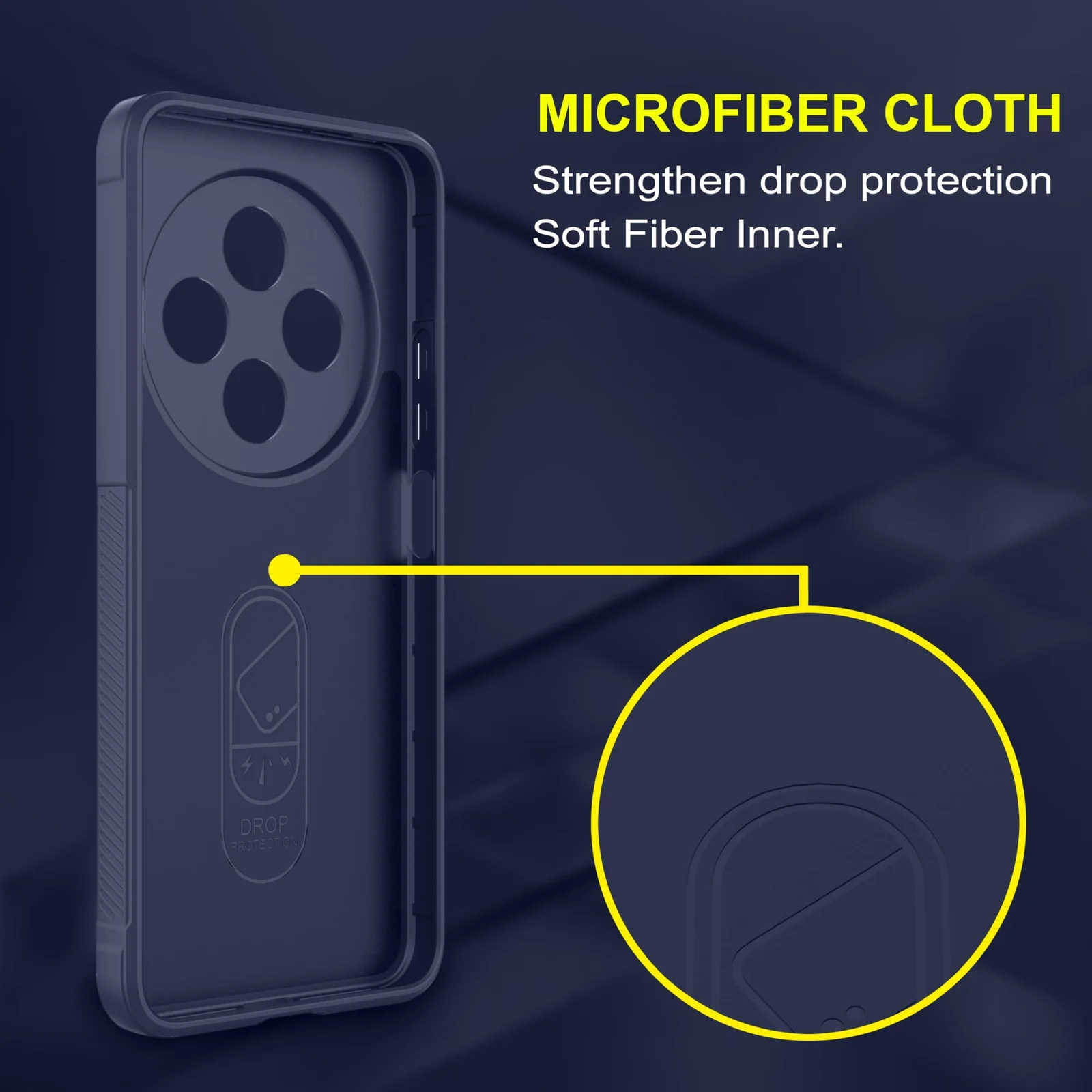 DL3 Mobilak Silicone Case for Xiaomi Redmi 14C 4G/Poco C75 Heavy Duty Protective [Slim Fit] Shockproof Soft Flexible Protective Design Shock-Absorption TPU Cover With Camera Protection - Blue