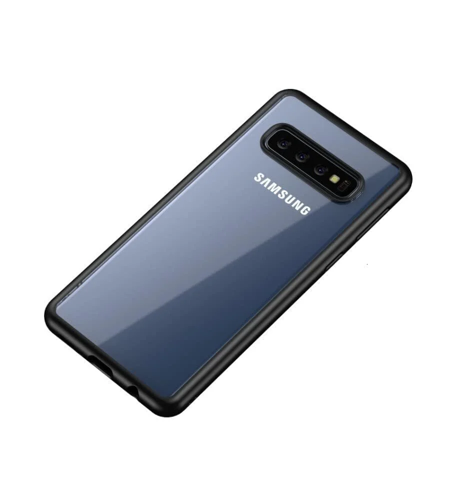 DL3 Mobilak Clear TPU Case for Samsung Galaxy S10, Shock-absorbing protection, Non-slip grip, Raised edges around the screen and camera - Black
