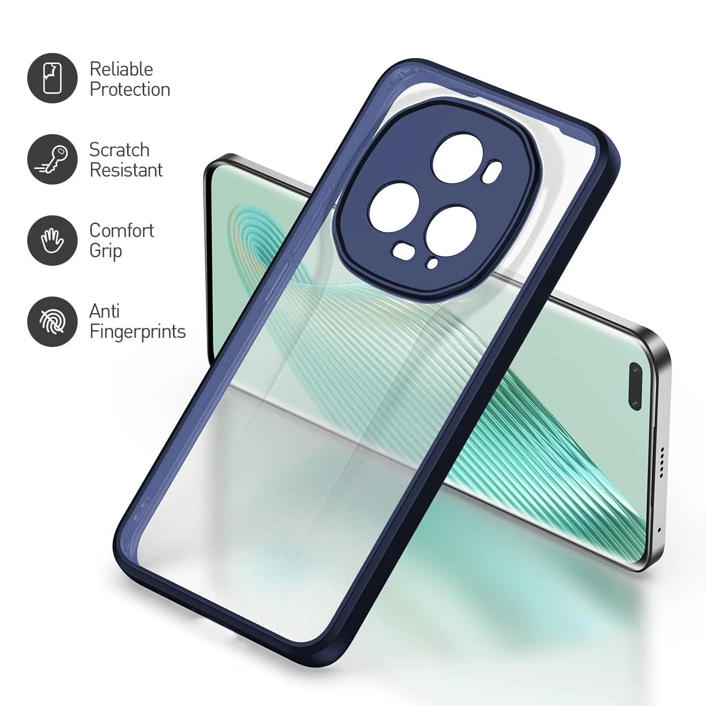 DL3 Mobilak Clear PC and TPU Protective Case for Honor X9C with Camera Protection and Military-Grade Protection - Blue