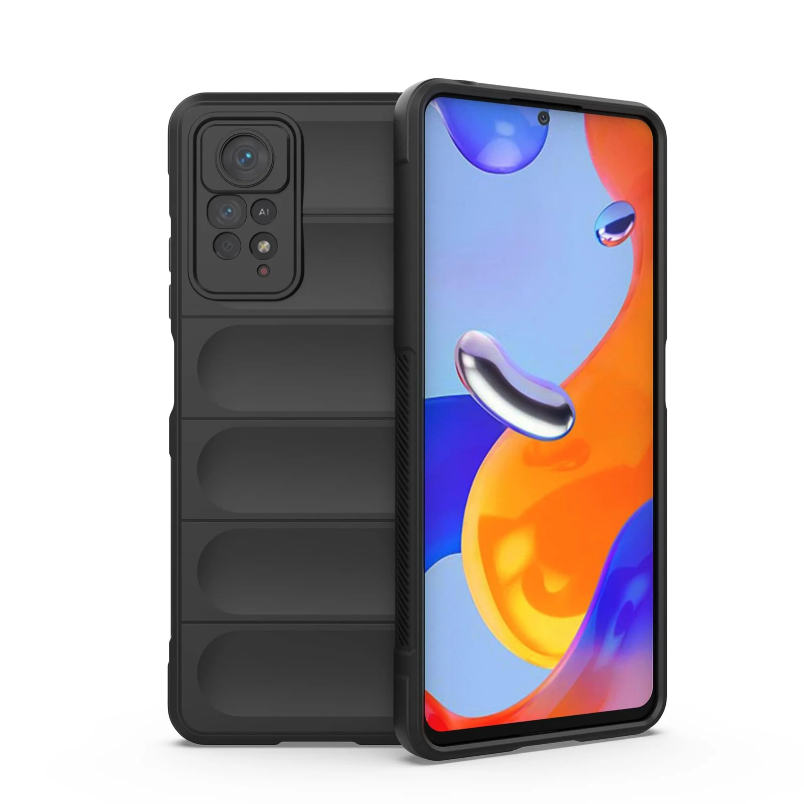 DL3 Mobilak Flexible Silicone and TPU Protective Case with Camera Protection for Xiaomi Redmi Note 12 Pro 4G / Redmi Note 11 Pro 4G&5G - Black