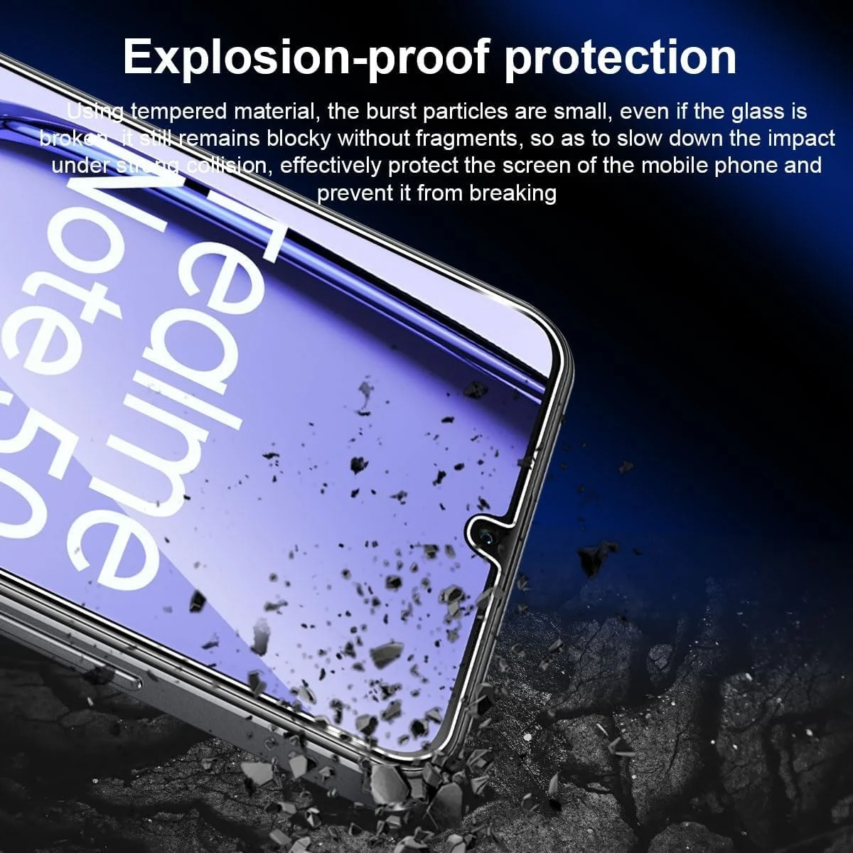 DL3 Mobilak 5D Full Glass Screen Protector For realme Note 50. Black Frame - Clear