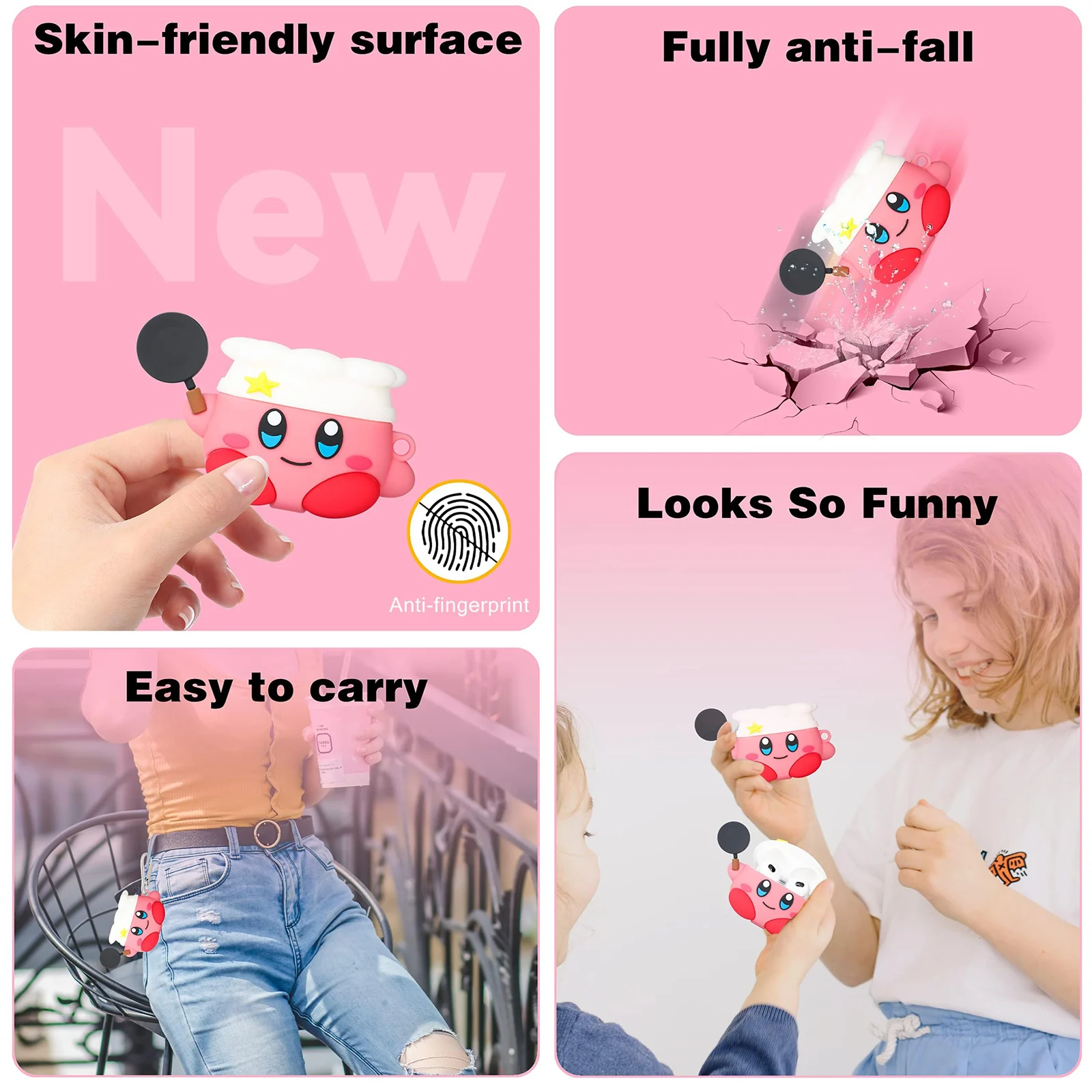 DL3 Mobilak Compatible with AirPods Pro 2/1 Gen Case Soft Silicone Shockproof Cover for Apple iPod Pro 2nd/1st Generation, New 3D Cute Cartoon Creative Fun Case with Keychain Design - Monster