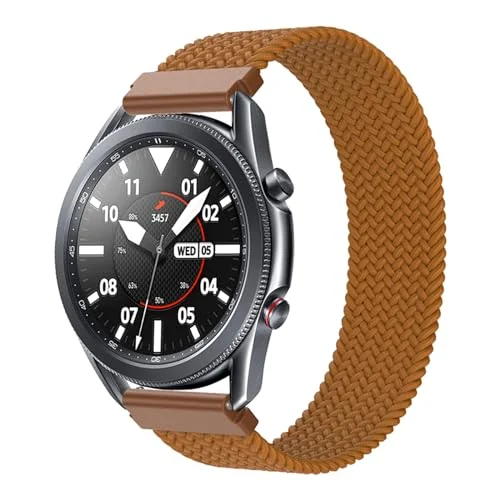 Medium — DL3 MOBILAK Band 22MM Nylon Braided Solo Loop Strap Compatible with Samsung galaxy watch3 45mm/galaxy 46mm/Gear S3/Huawei watch GT3 46MM/GT2E/GT2 Pro/GT GT2 46MM/Compatible (Medium)