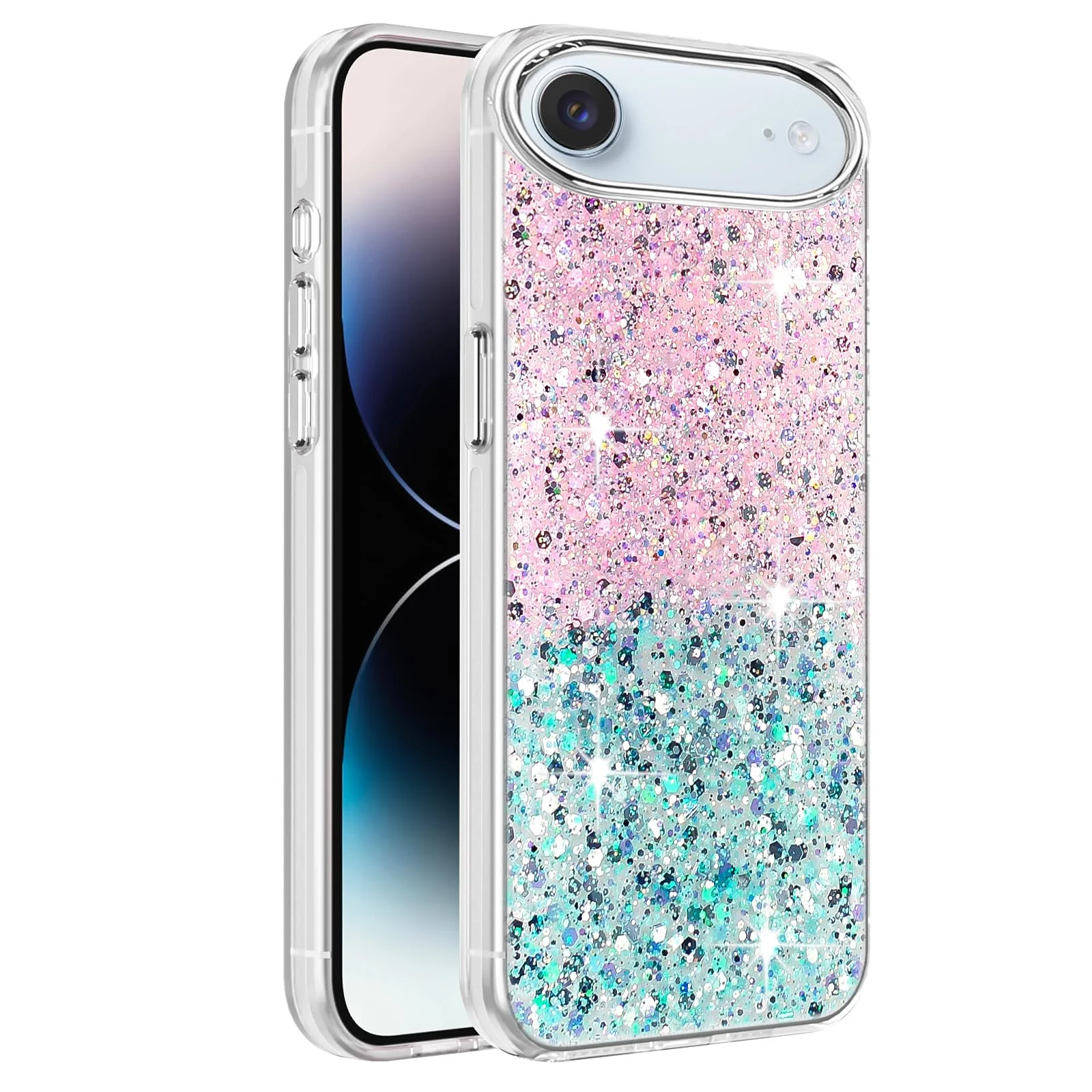 iPhone 17 Air 6.5-Inch — DL3 Mobilak Glitter Protective Case for iPhone 17 Air 6.5-Inch, Supports wireless charging, Camera protection, Shock-absorbing protection