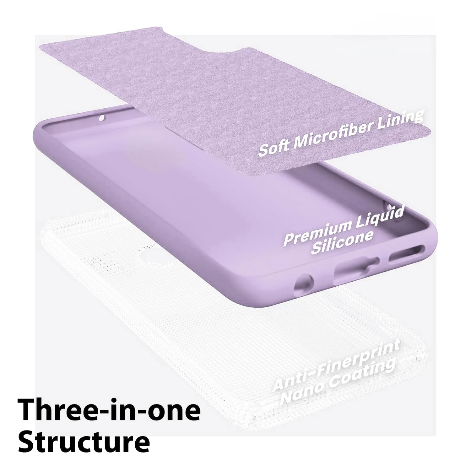 DL3 Mobilak Liquid Silicone Protective Case with Soft Microfiber Lining with Full Camera Protection for Xiaomi Mi 9 - Lavender