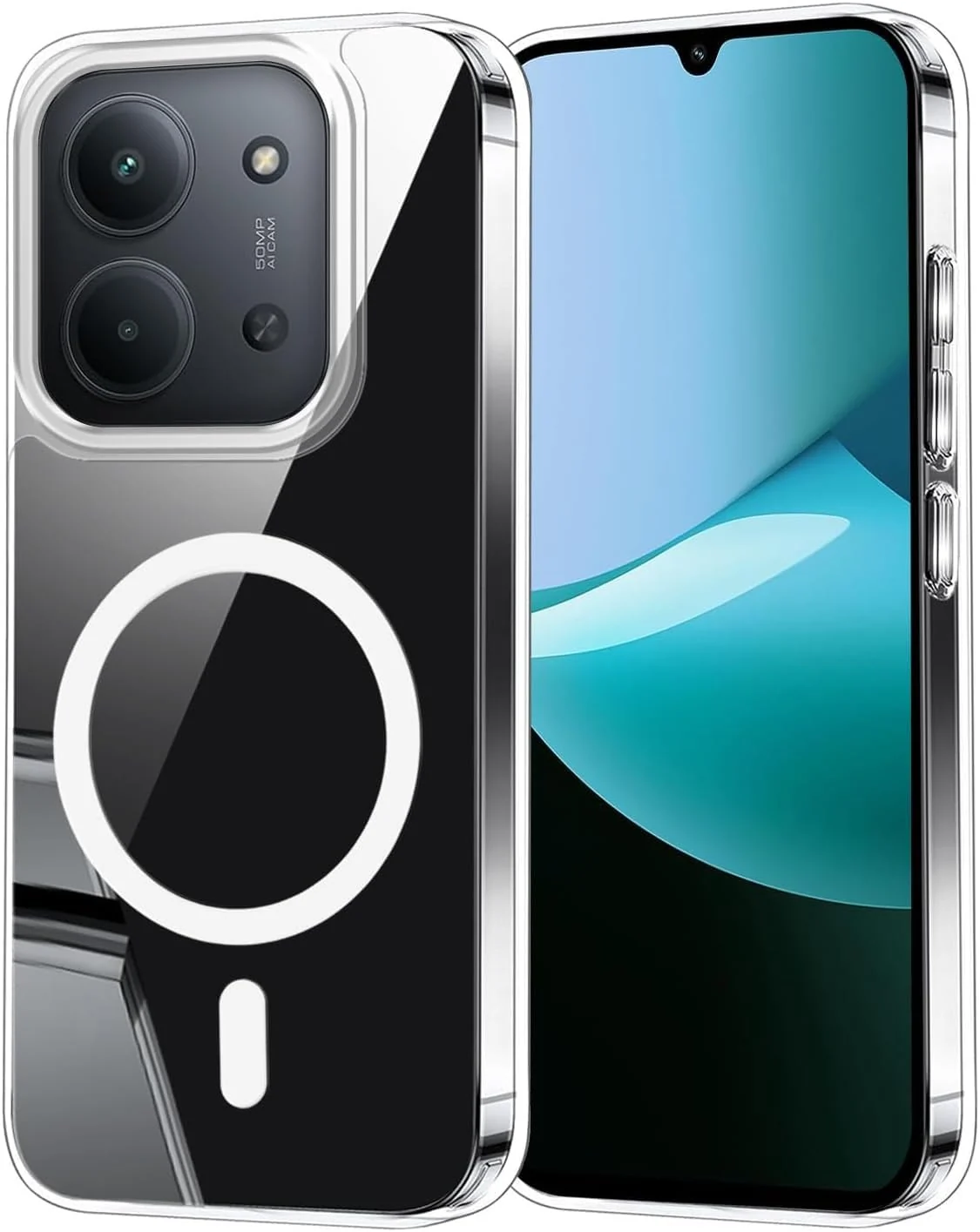 DL3 Mobilak for Xiaomi Redmi 15C 4G/5G(173) Case [Compatible with MagSafe] [Strong Magnet] [Non-Yellowing] Magnetic Slim Thin Bumper Phone Cover, Lightweight, and Durable - Clear