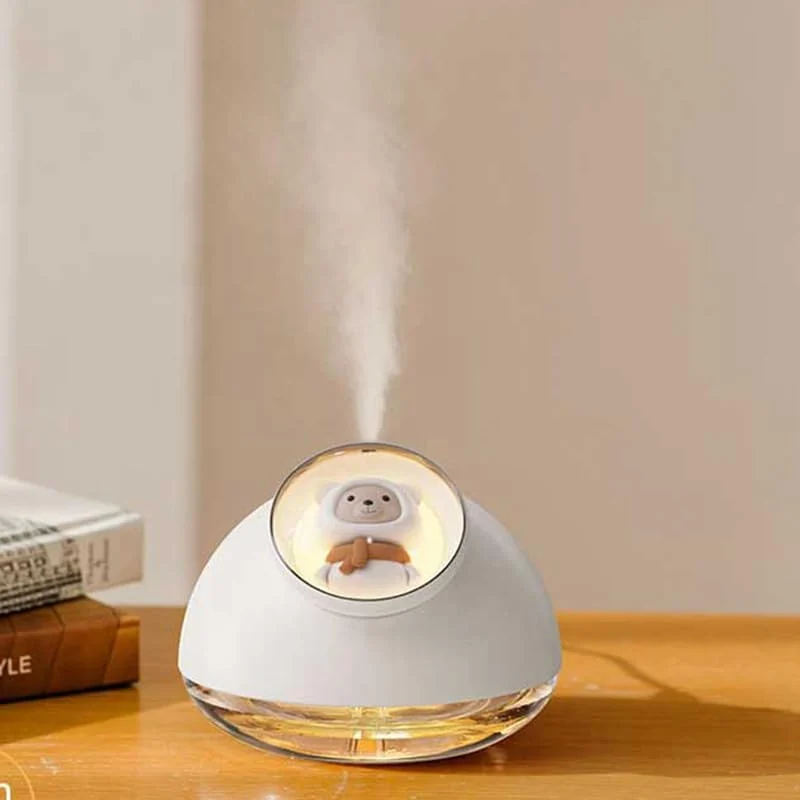 Mobigon Wood Cool Mist Ultrasonic Humidifier for Room Moisture, Aroma Diffuser for Home, 160ml Essential Oil Diffuser with 7 Colorful Night Light, Auto Shut-Off, Home, Office, car - White