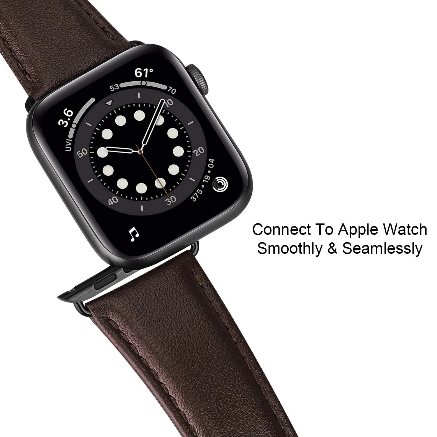 DL3 Mobilak Compatible with Apple Watch Band 49mm 46mm 45mm 44mm 42mm Leather Band Replacement Strap, Soft Leather Bracelet for iWatch Series 11 10 9 8 7 6 5 4 SE SE2 Ultra 3 2 1 - Dark Brown