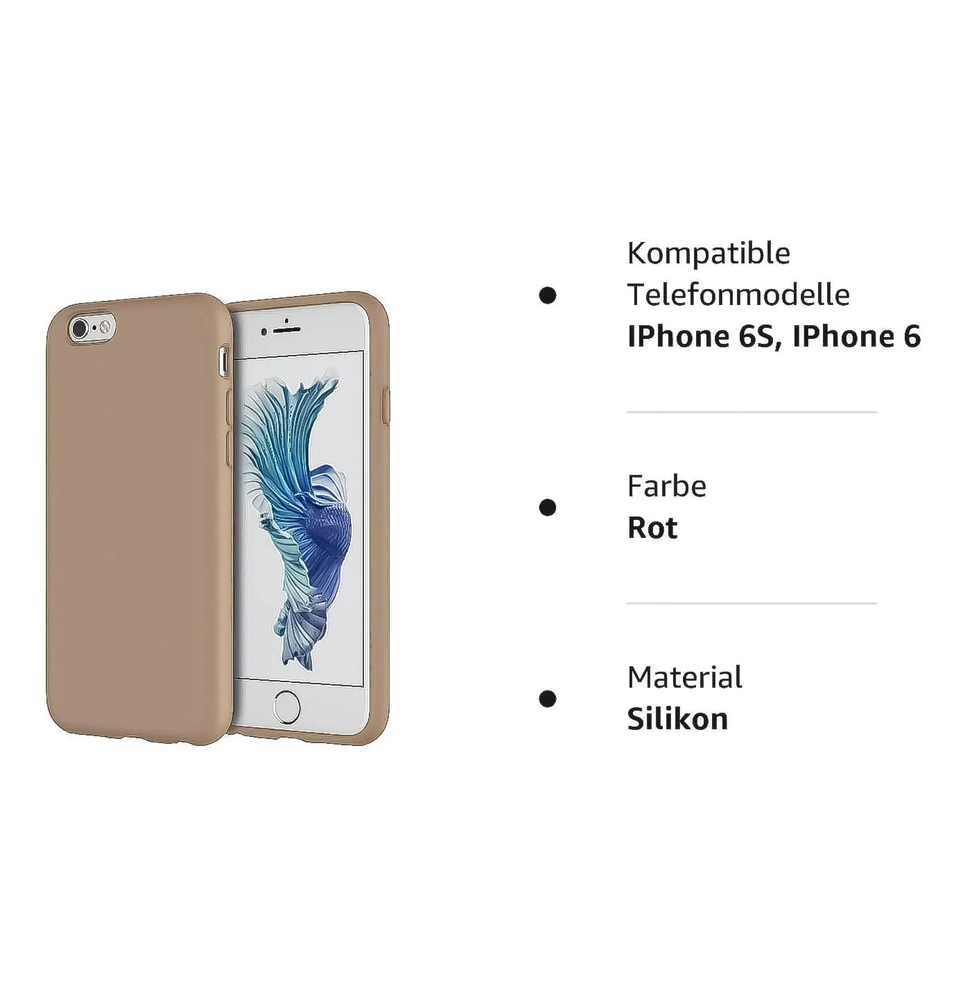 DL3 Mobilak Liquid Silicone Protective Case for iPhone 6 Plus / 6S Plus with Camera Protection and Microfiber Lining - Desert